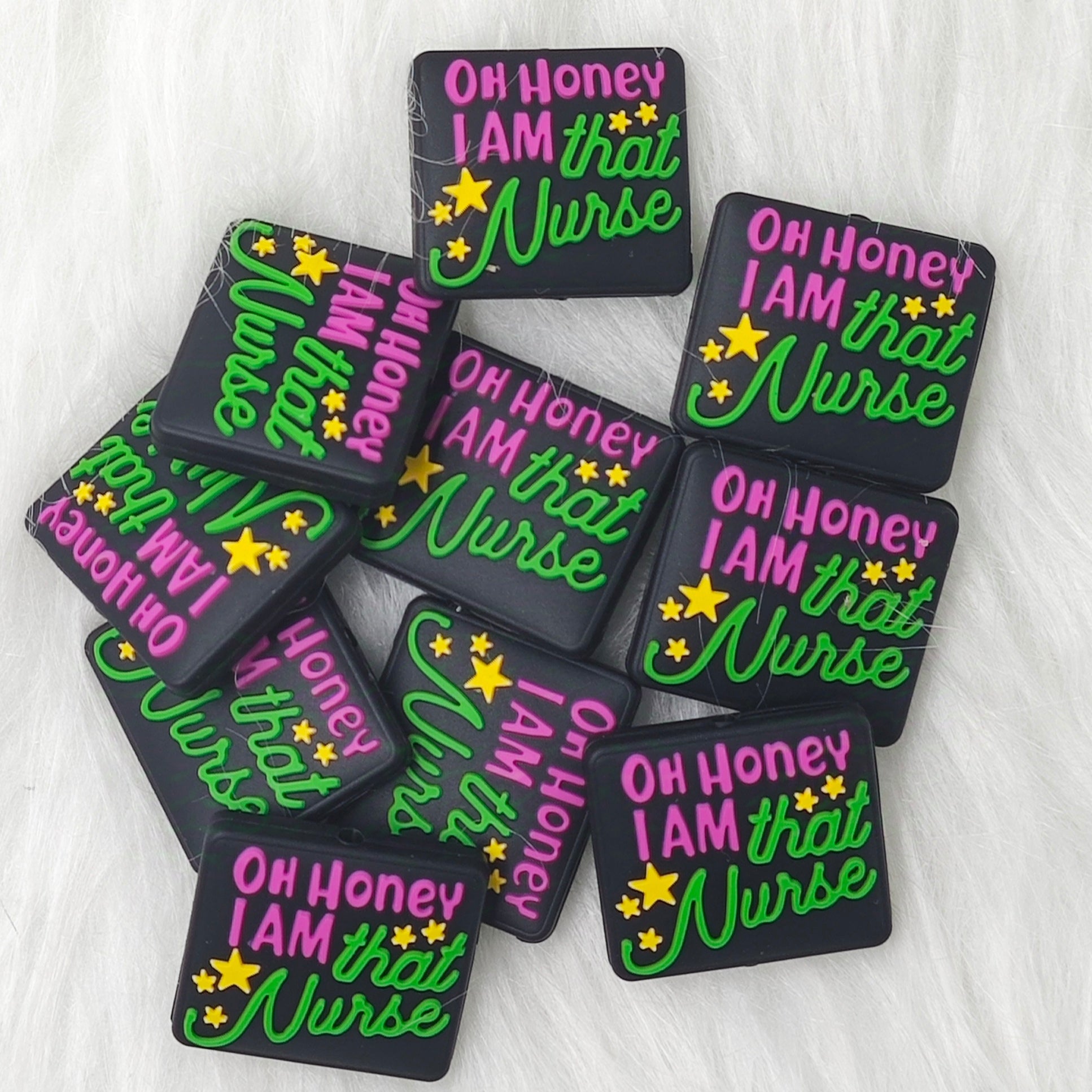 Honey I'm that Nurse Silicone Focal Beads Nurse Focal Beads Words Silicone Focal Beads Nurse Gift