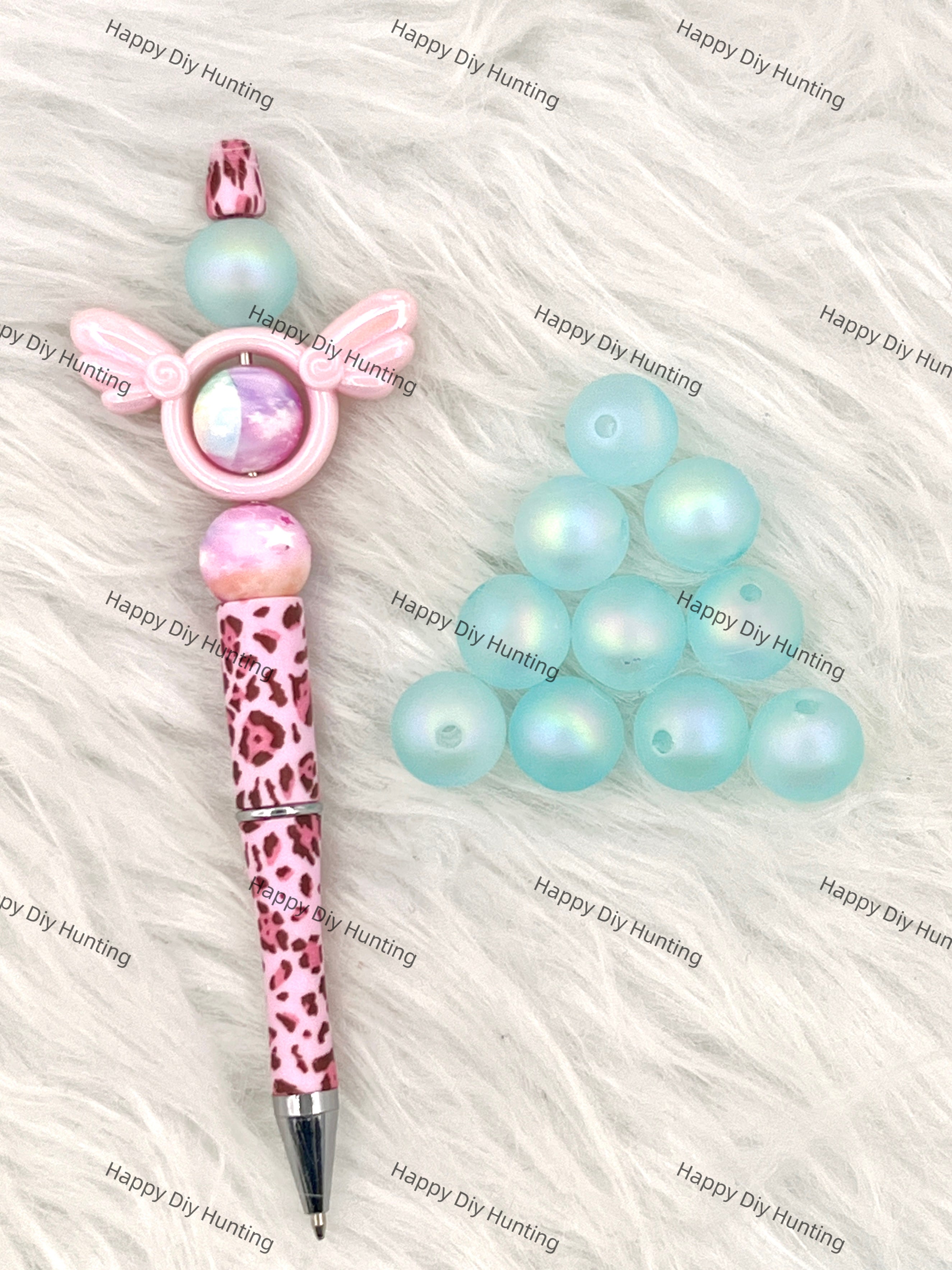 16mm Blue UV Finish Frosted Matte Cat Eye Round Acrylic Beads wholesale