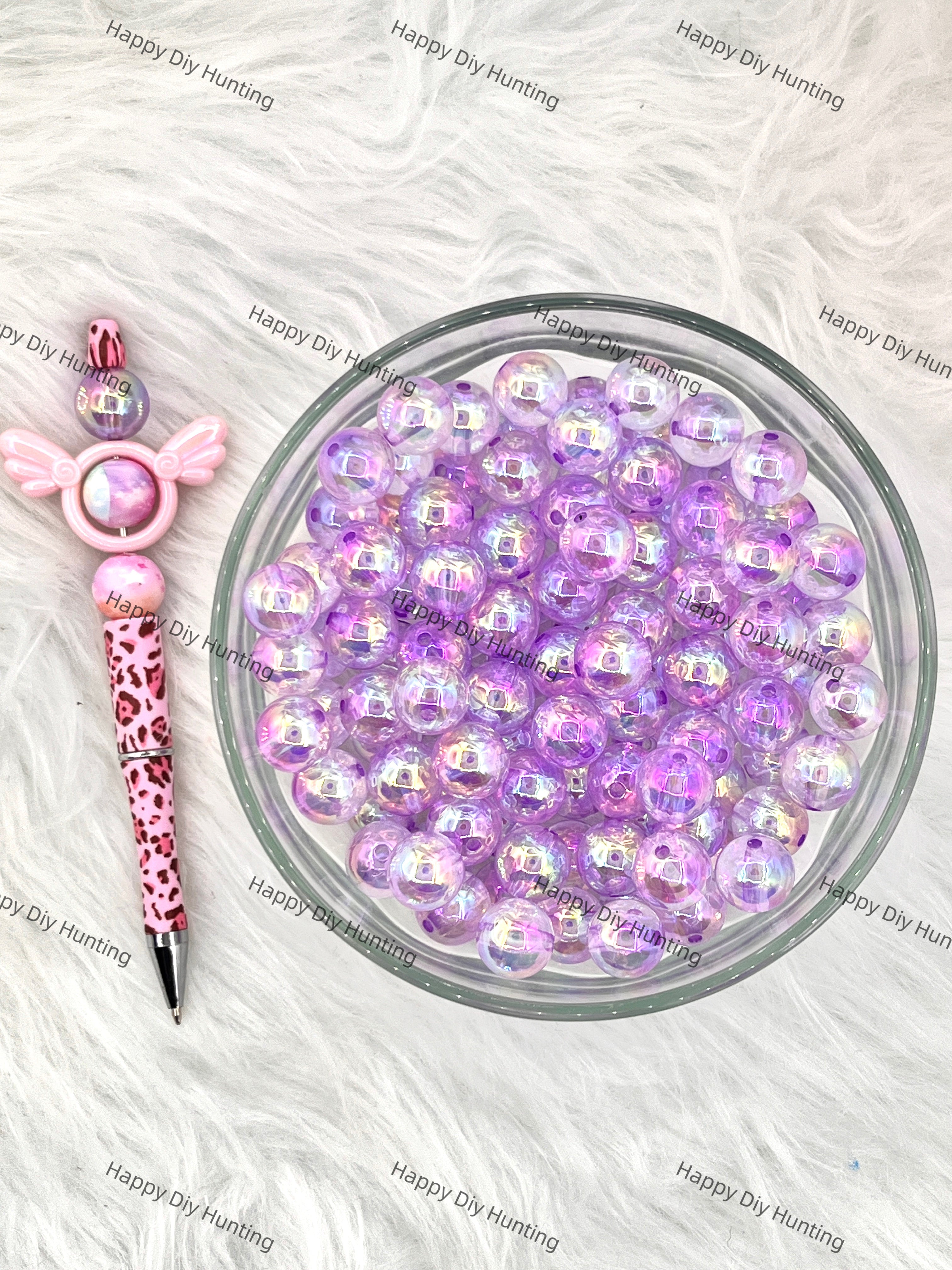 16mm Clear Purple Color Acrylic Beads wholesale