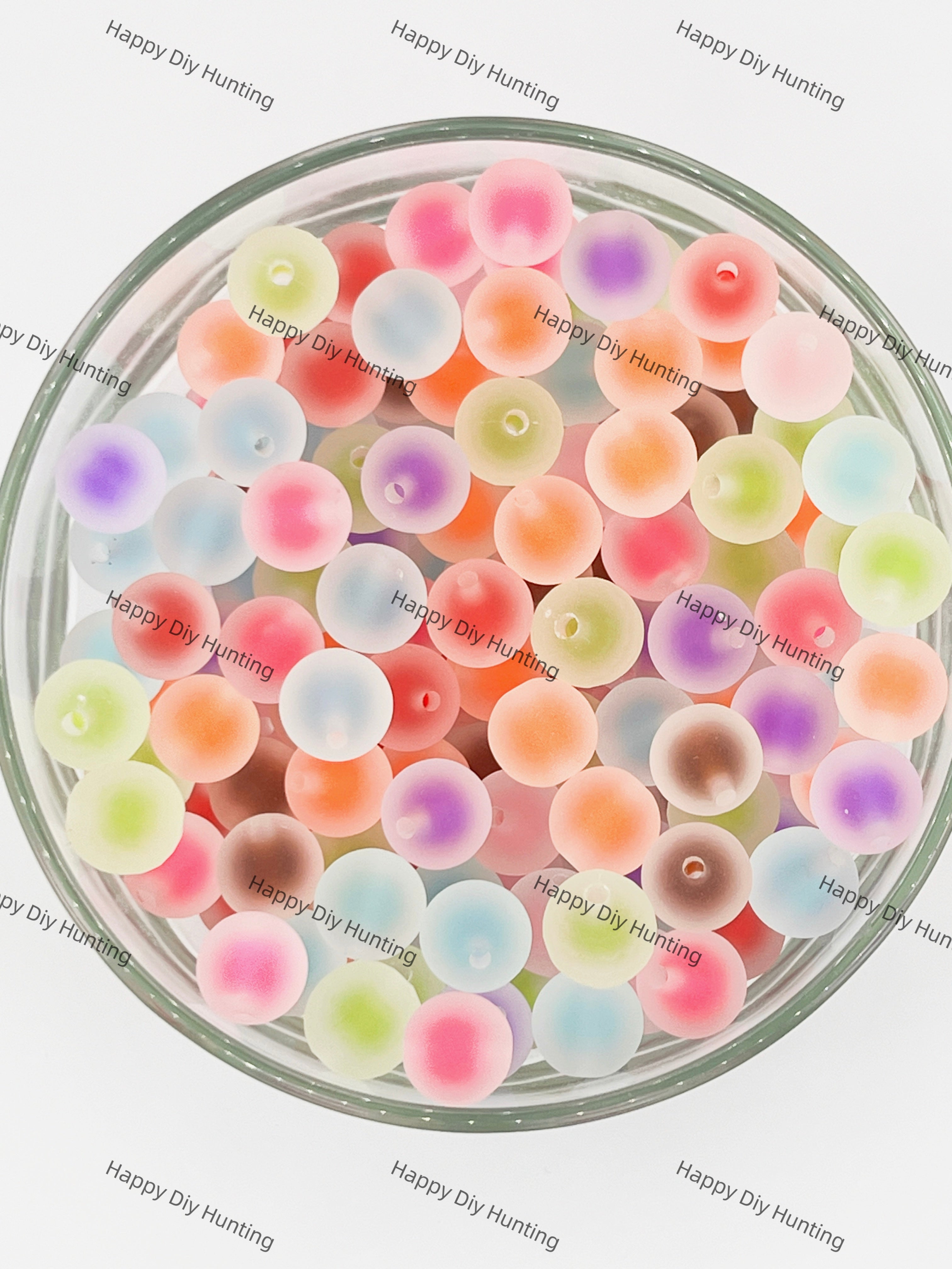 16mm Double Layer Frosted Round Acrylic Beads Matte Finish