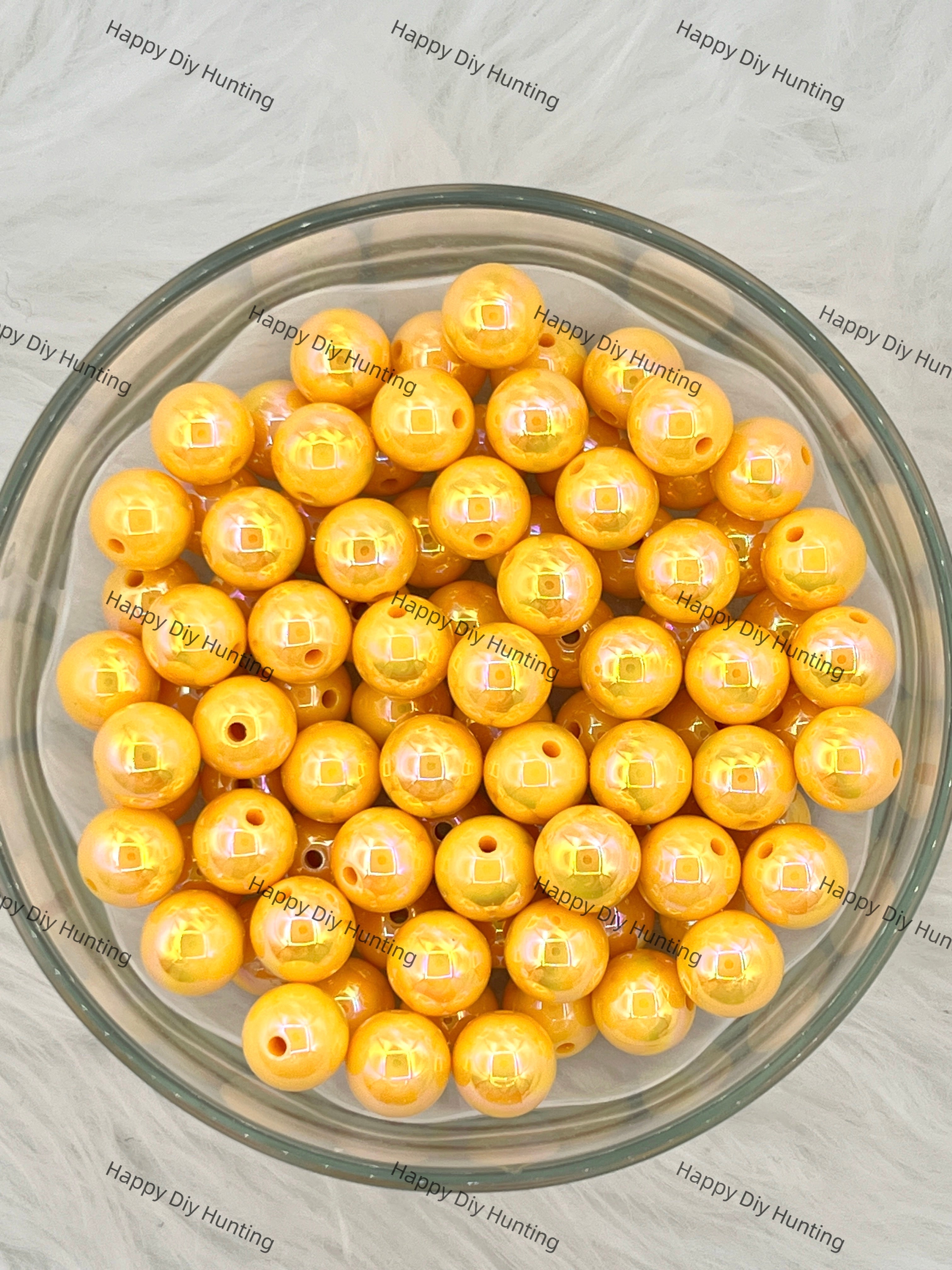 16mm Gold Solid Color Round Acrylic Beads Wholesale