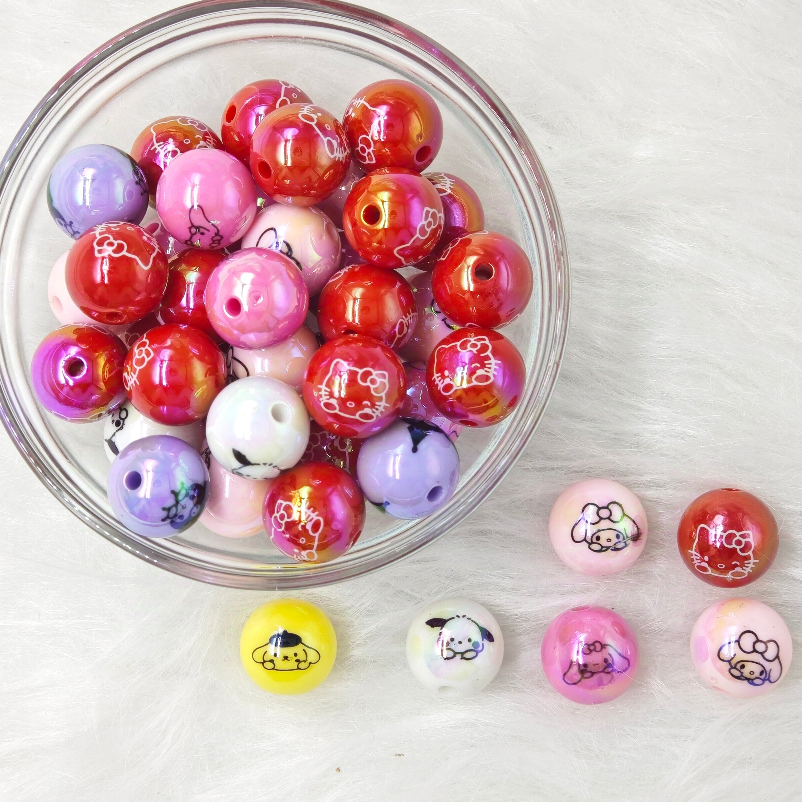 16mm, HK Round Acrylic Beads