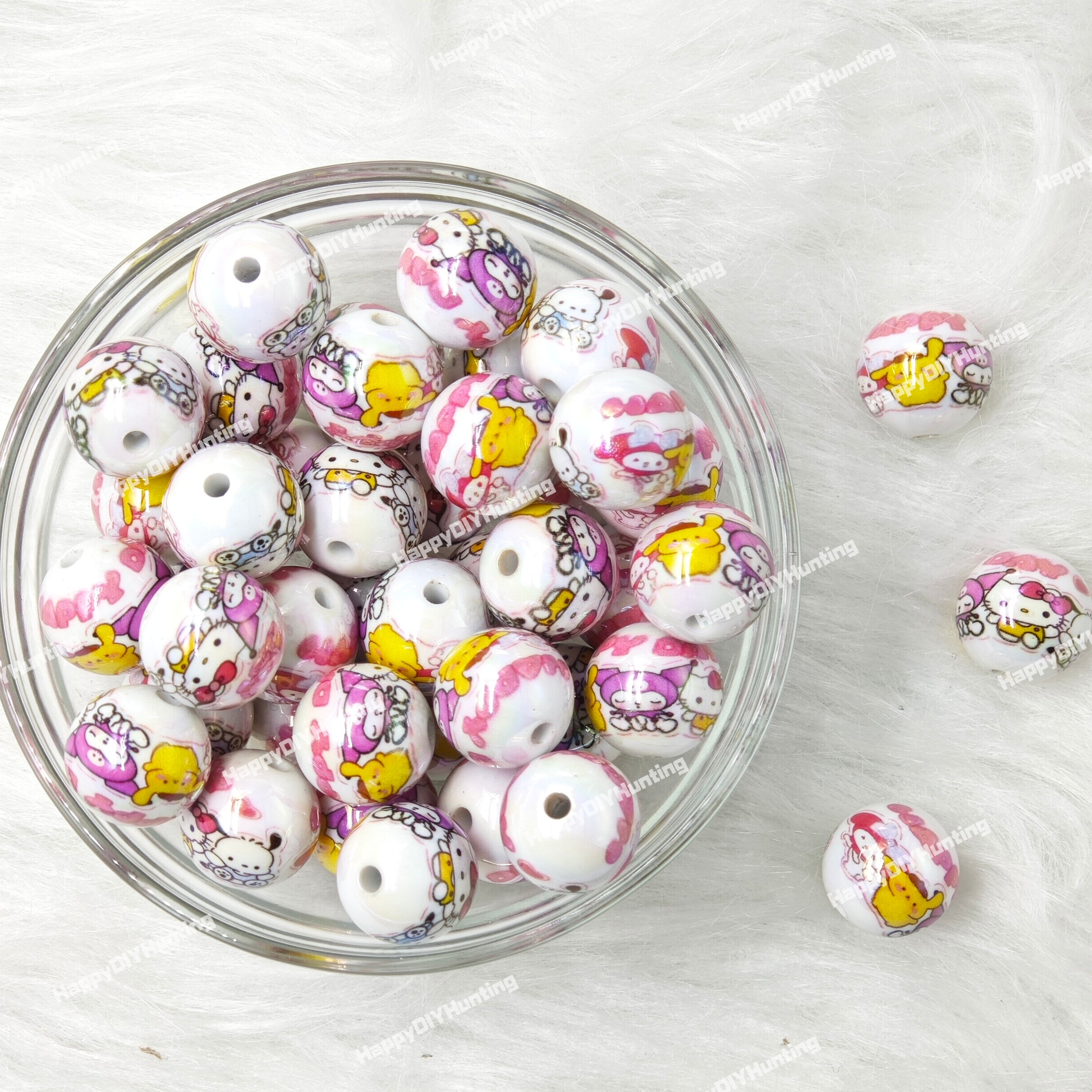 16mm, Happy HK and Friends Acrylic Beads