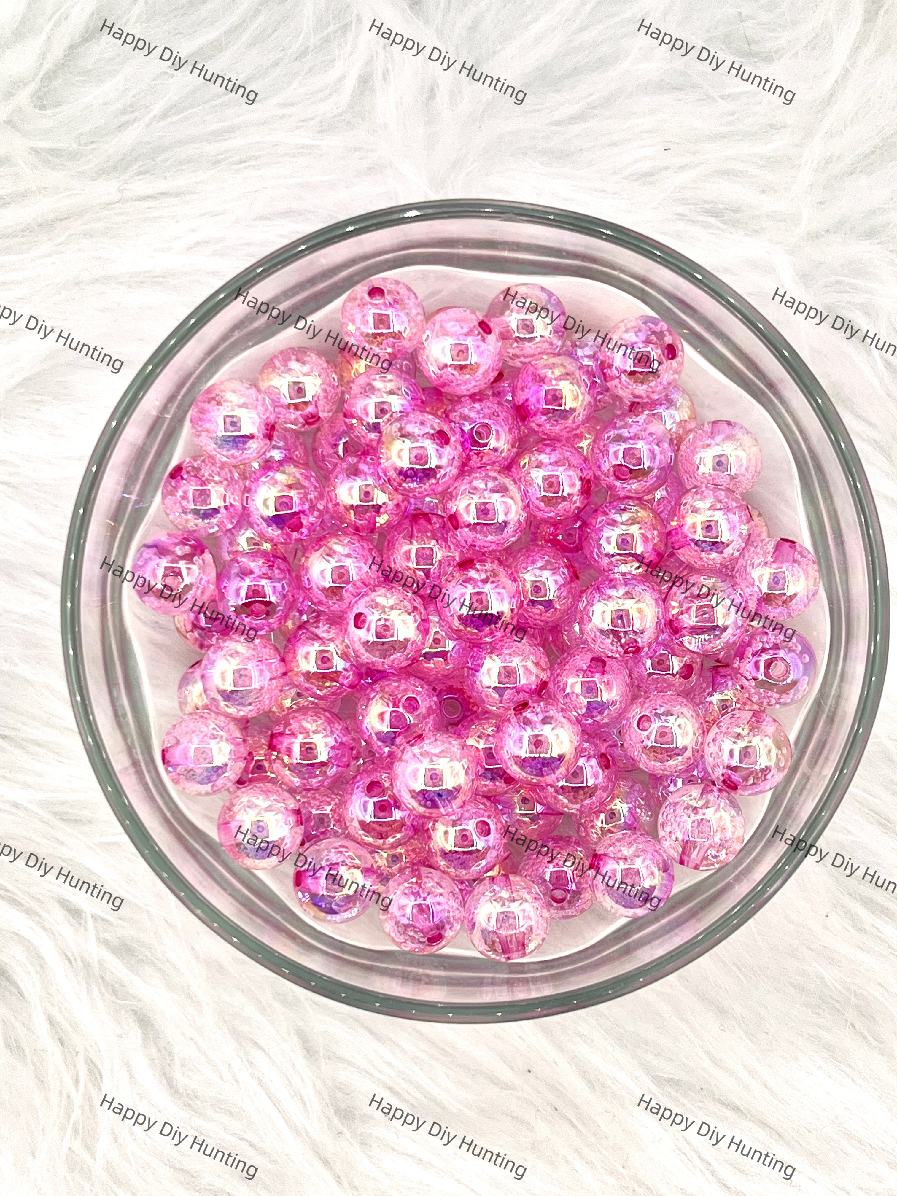 16mm Hot Pink Round Acrylic Beads with Air Bubble Wholesale