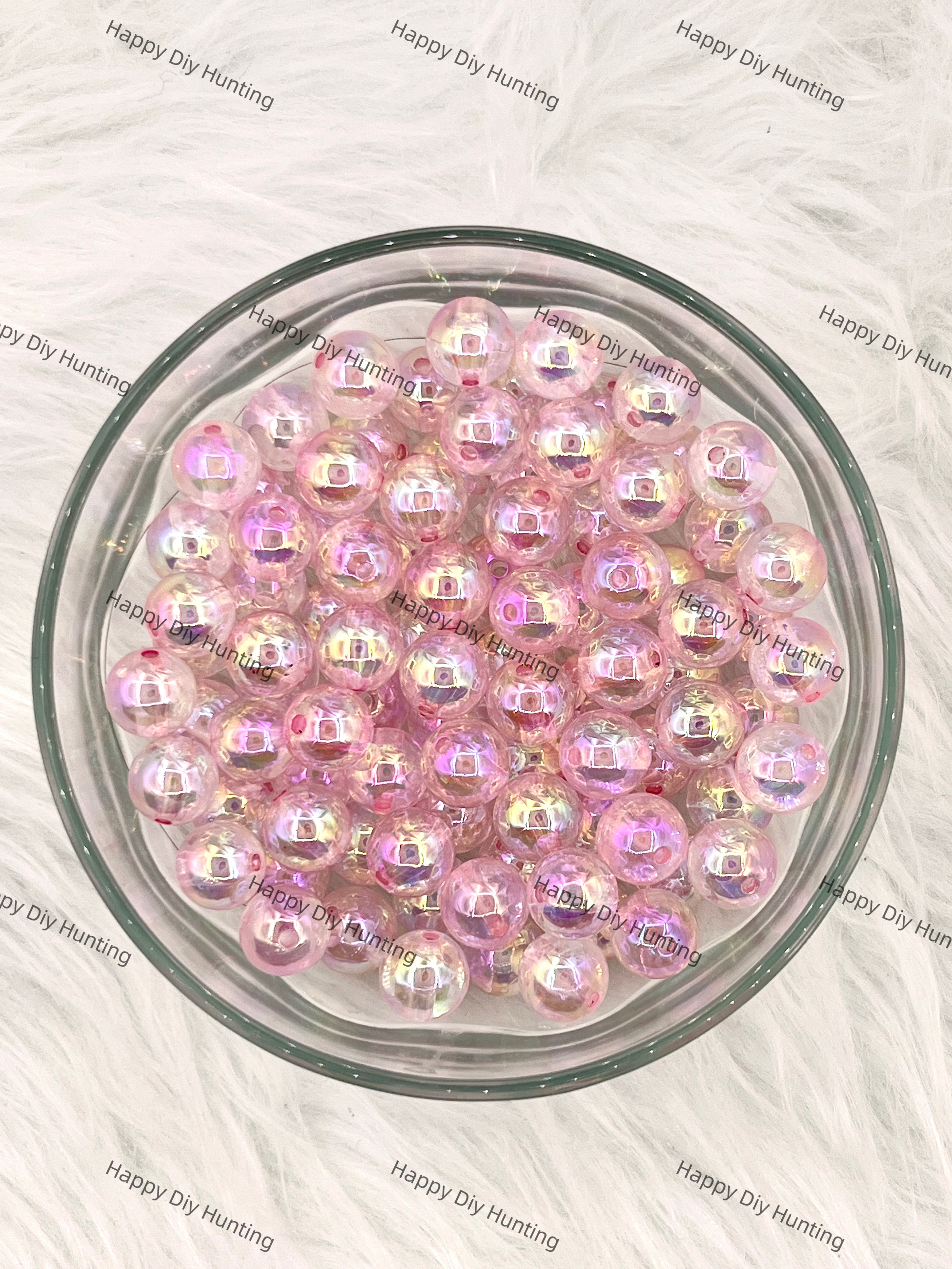 16mm Light Pink Clear Round Acrylic Beads wholesale