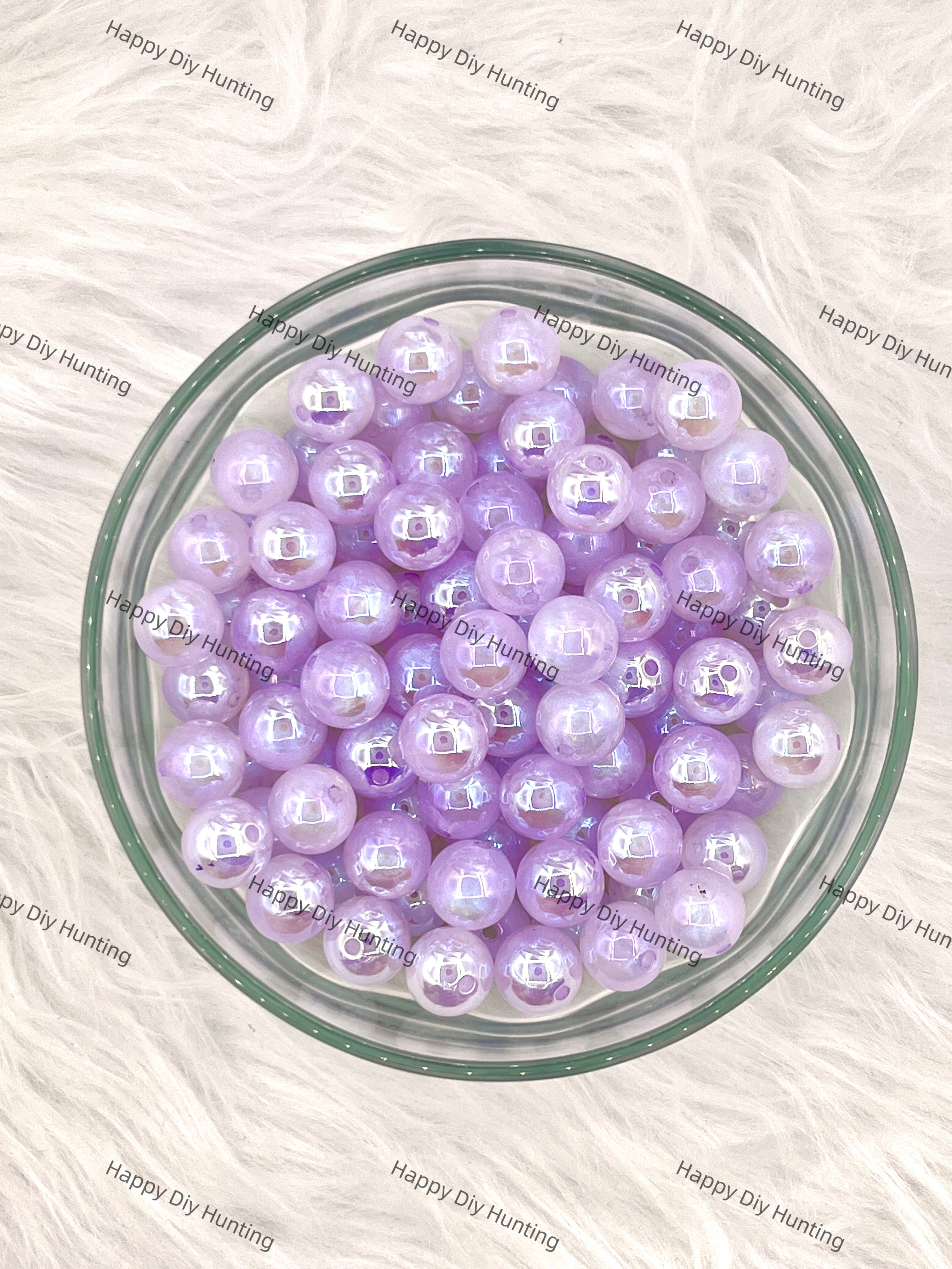 16mm Light Purple Shinny Round Acrylic Beads wholesale