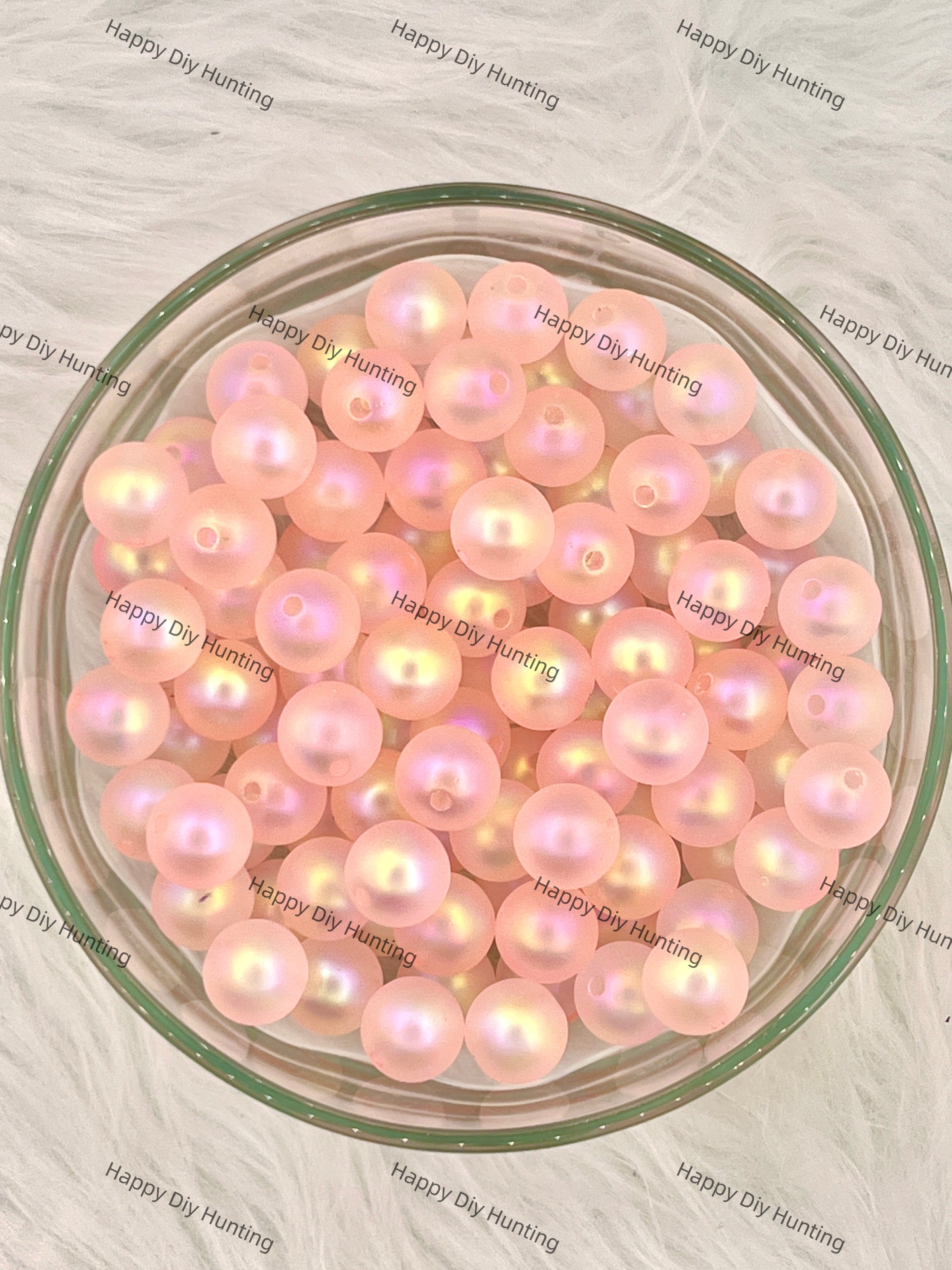 16mm Light Pink UV Finish Frosted Matte Cat Eye Round Acrylic Beads wholesale