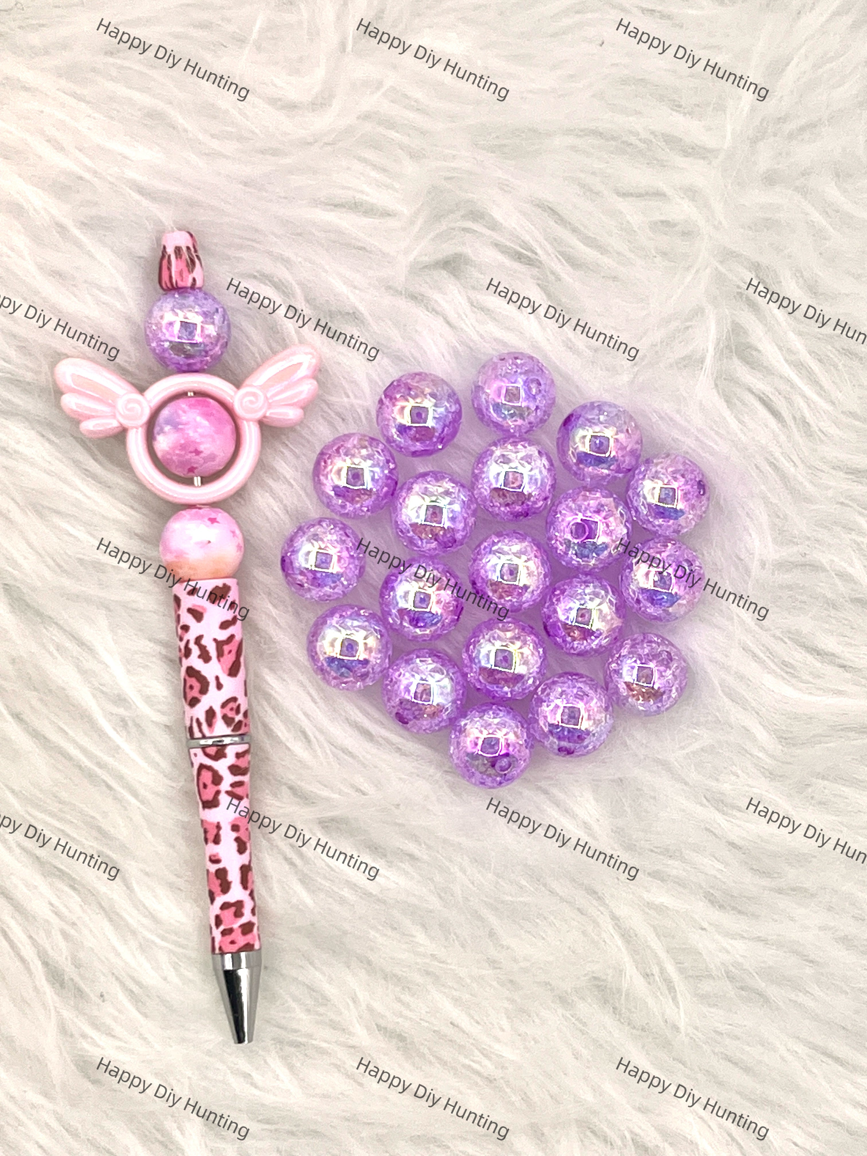 16mm Purple Shinny Round Acrylic Crackle Beads Wholesale