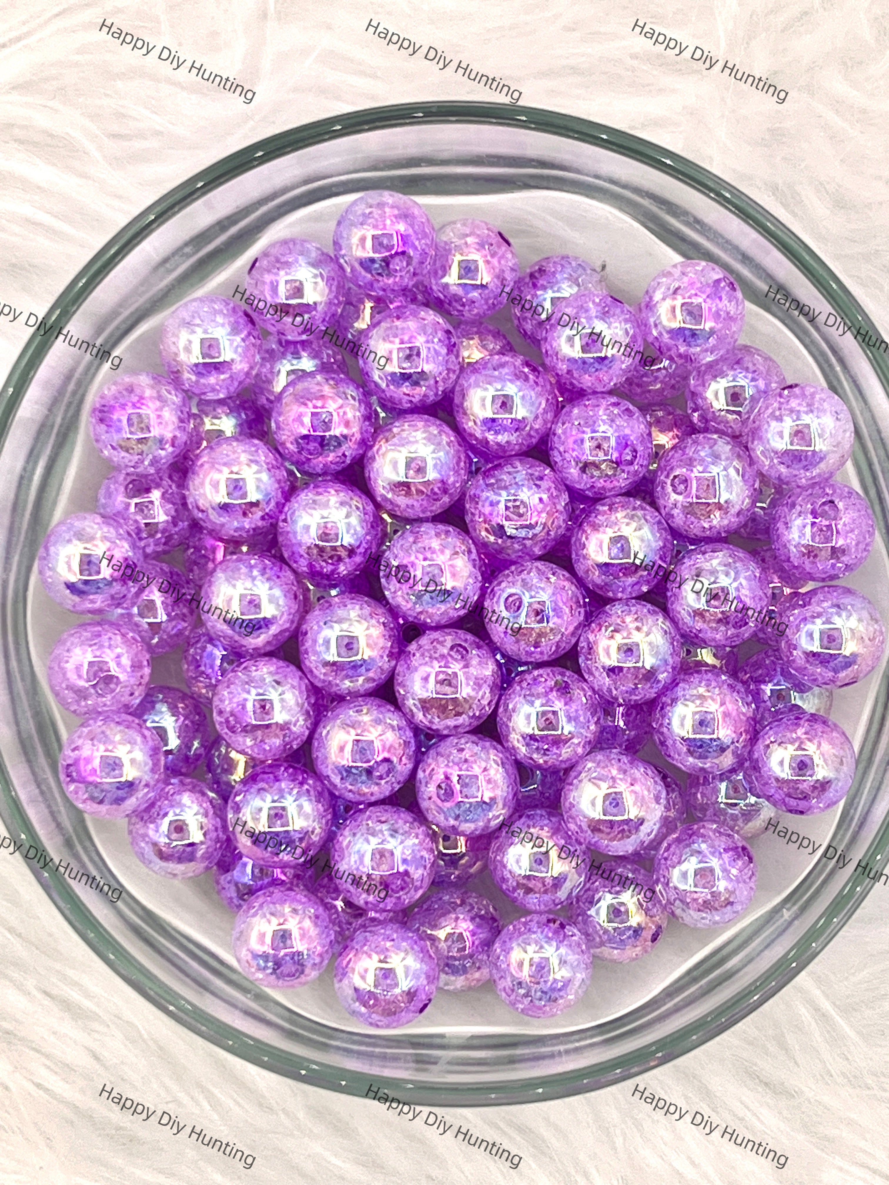 16mm Purple Shinny Round Acrylic Crackle Beads Wholesale