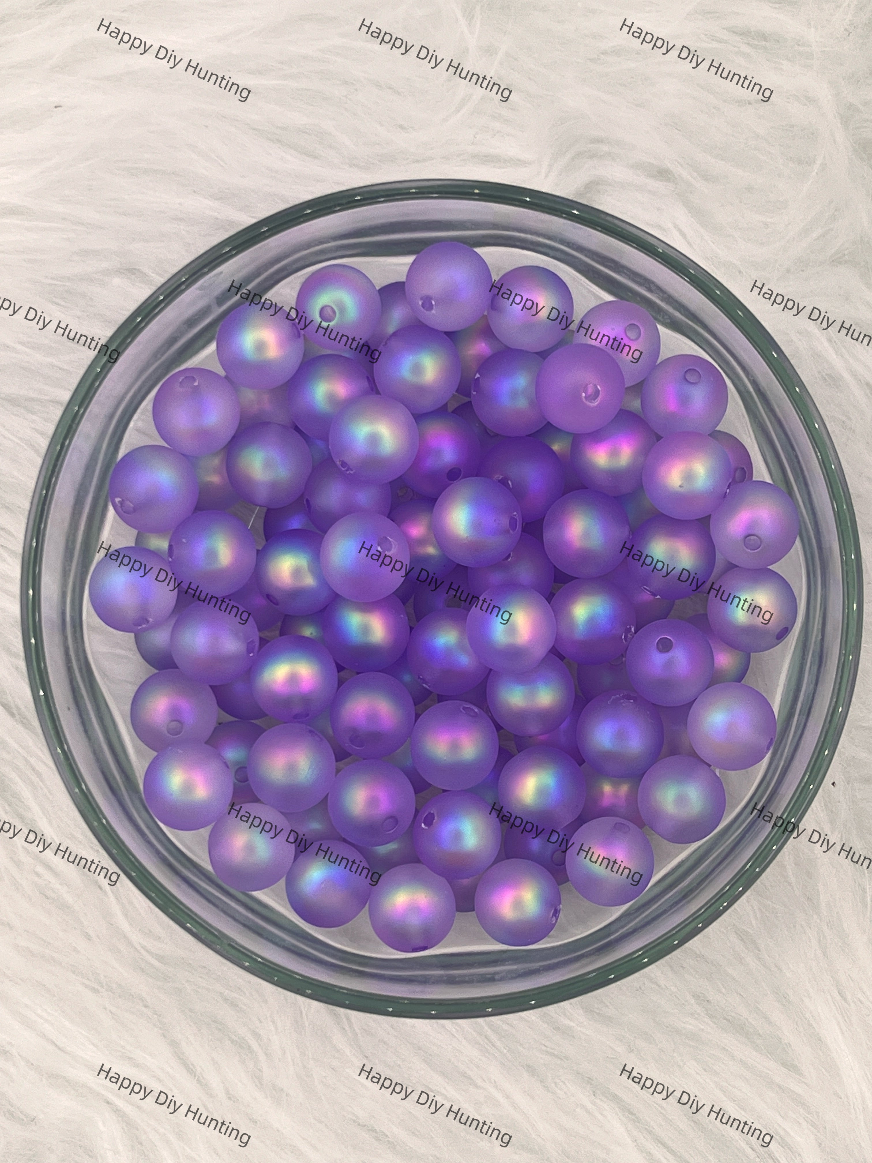 16mm Purple UV Finish Frosted Matte Cat Eye Round Acrylic Beads wholesale