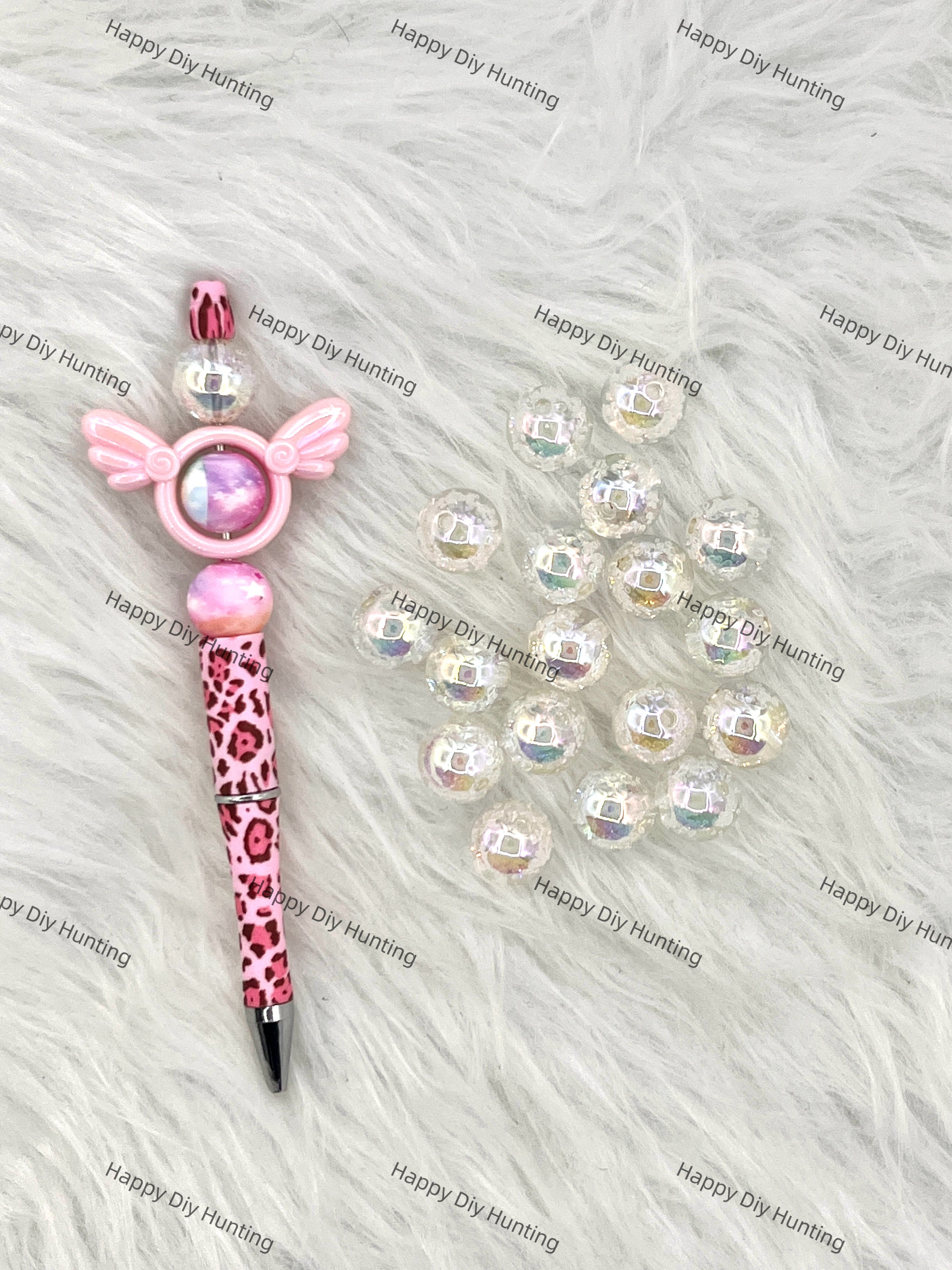 16mm White Glossy Round Acrylic Beads with Air Bubbles Wholesale