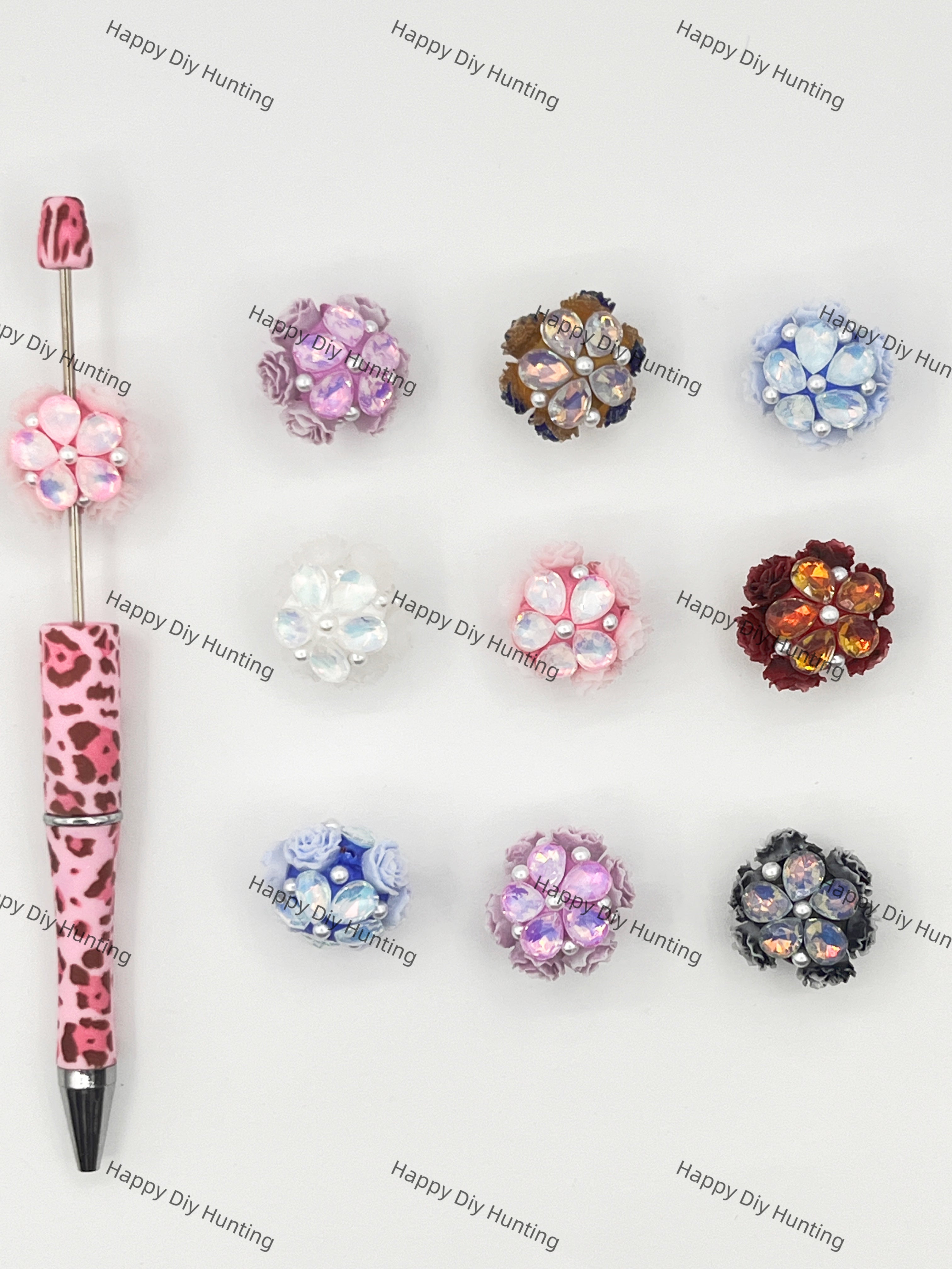 Flower and Pearl Rhinestone  Beads