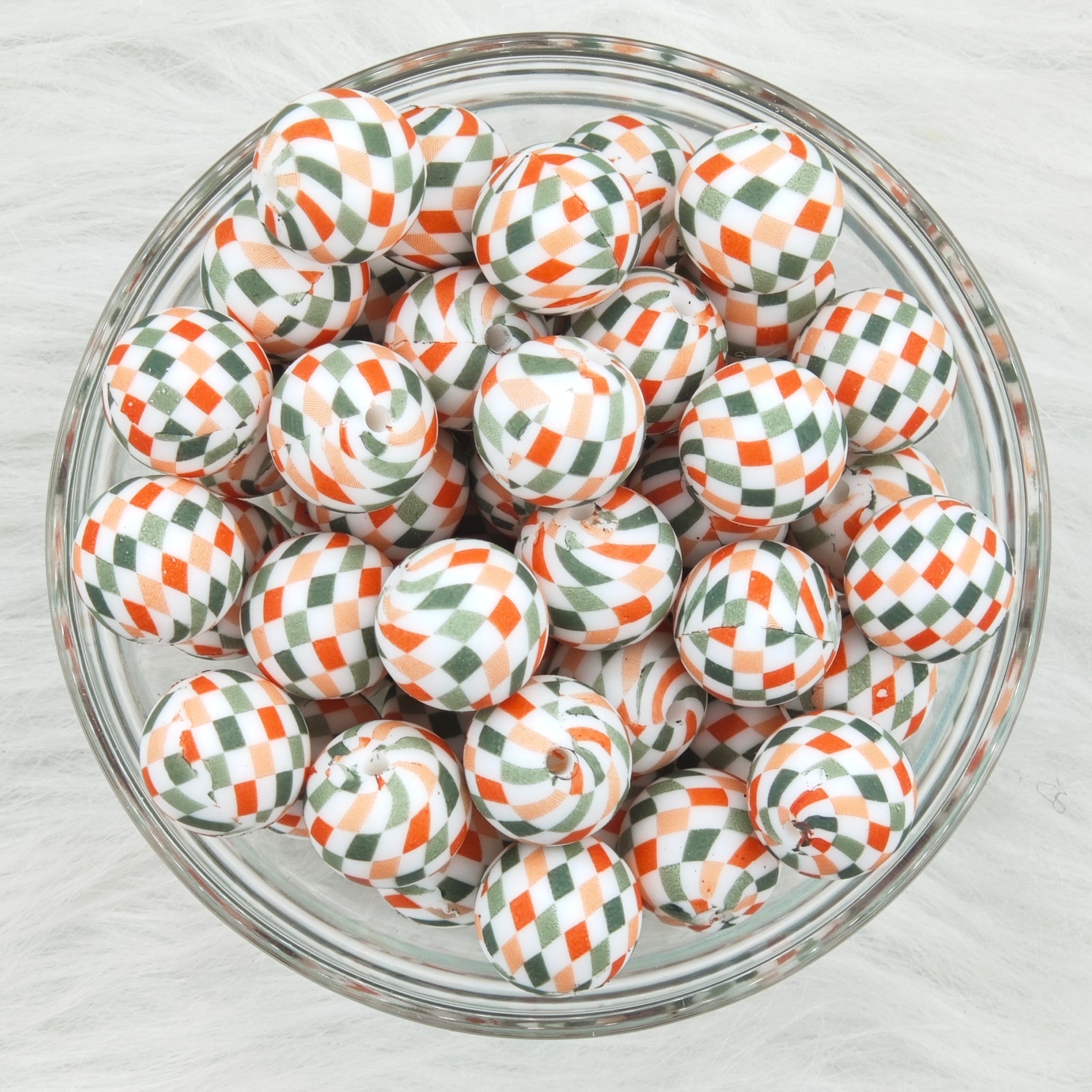 15mm colorful dots  Printed Silicone Beads 15mm