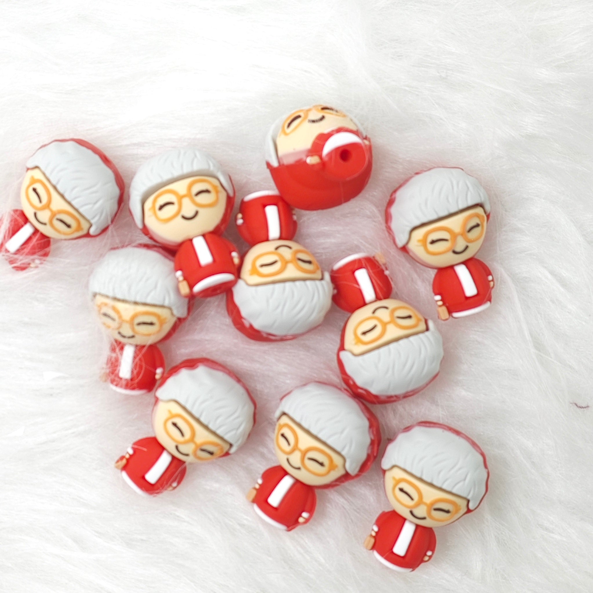 3d Nana Silicone Focal Beads, character focal beads