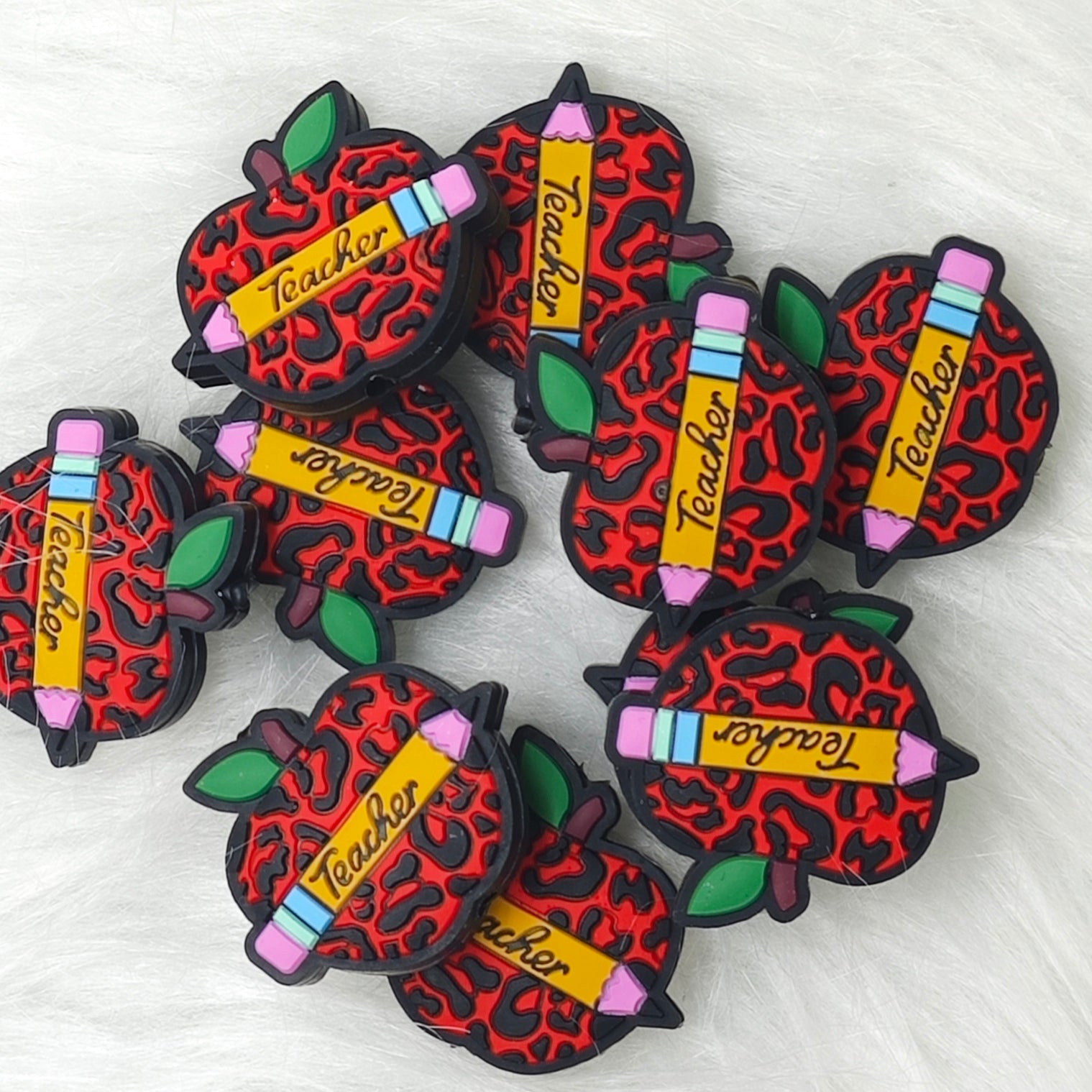 Teacher apple  Silicone Focal Beads Wholesale