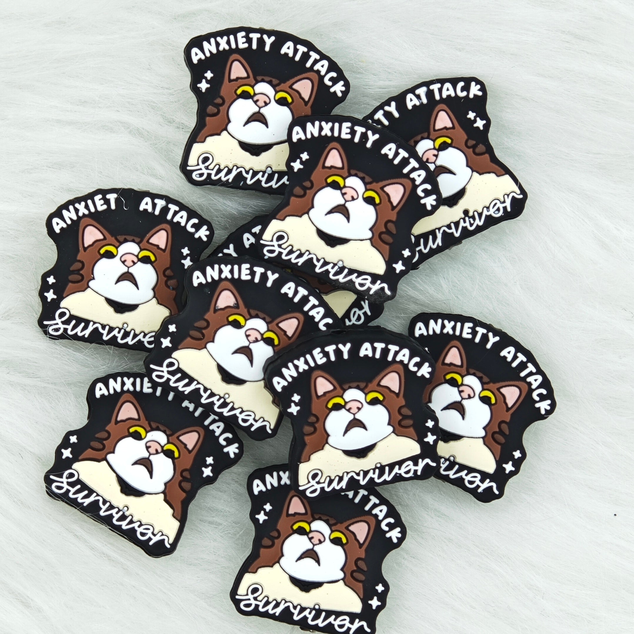 Anxiety attack cute cat Silicone Focal  Beads Wholesale