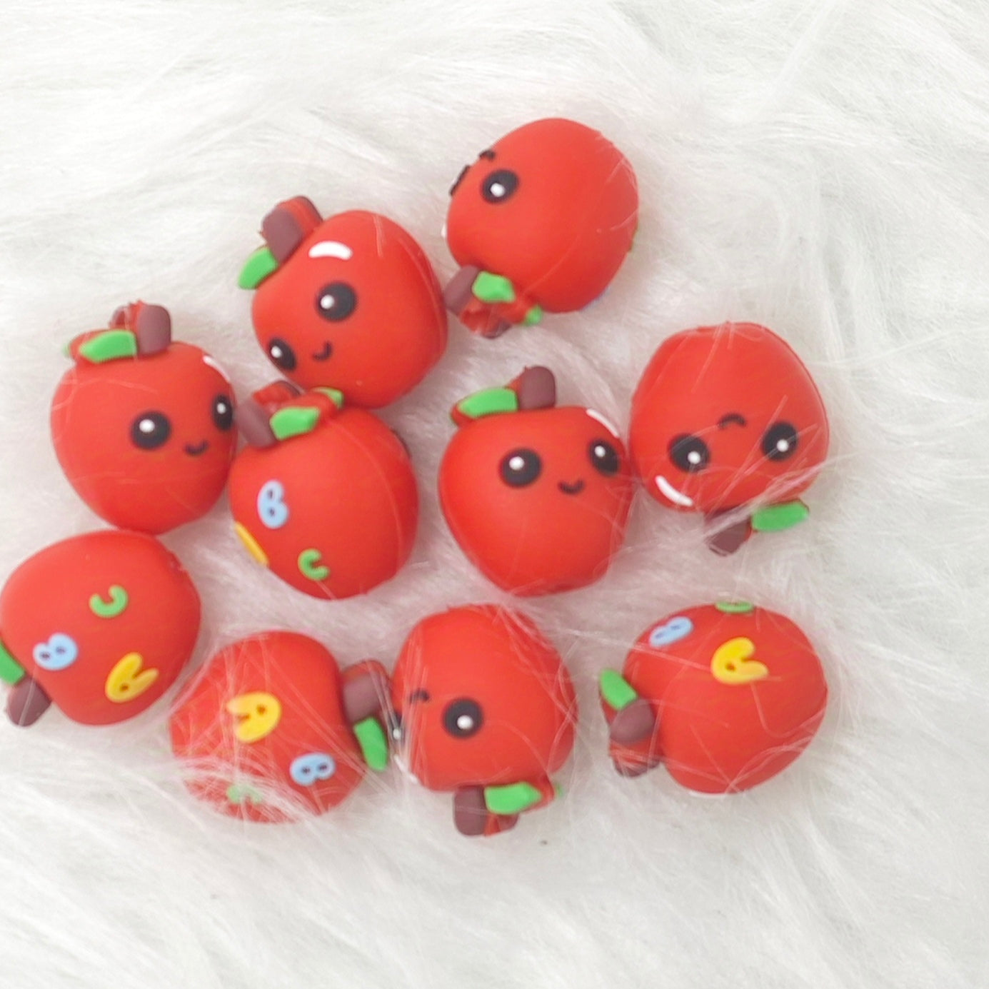 3D ABC Apples Silicone Focal Beads Wholesale