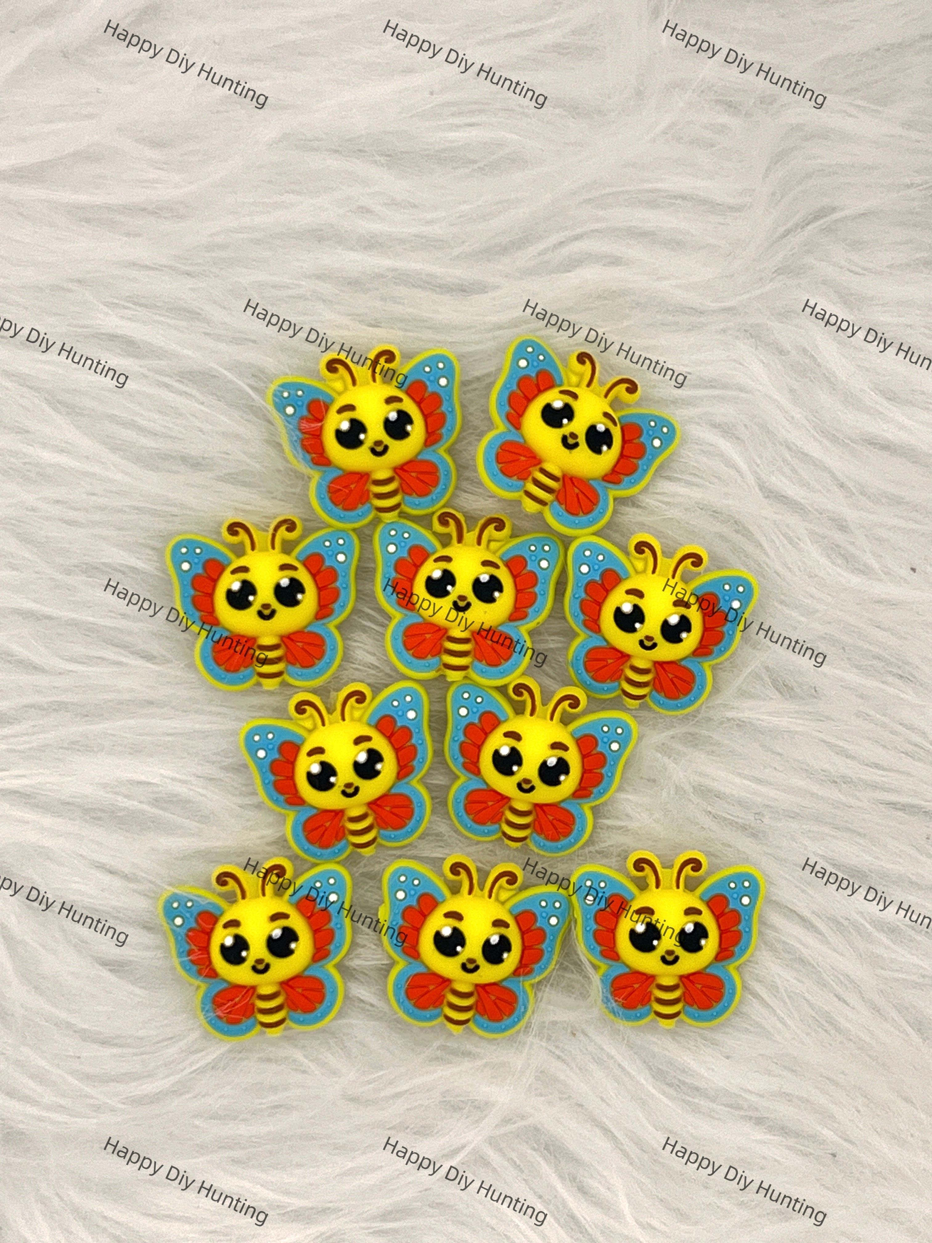 3D Bee With Butterfly Wings Silicone Focal Beads