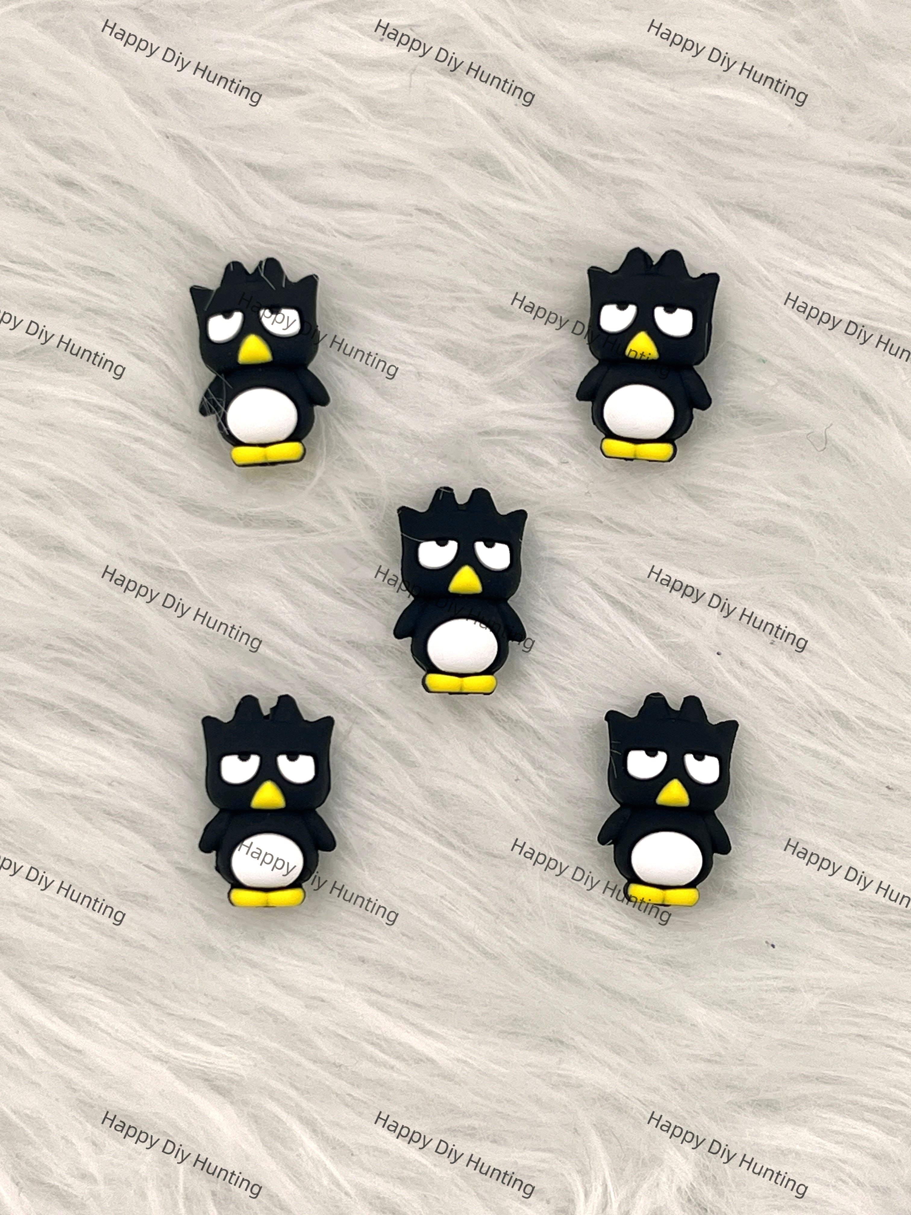 3D Black Serious Penguin Silicone Focal Beads Wholesale