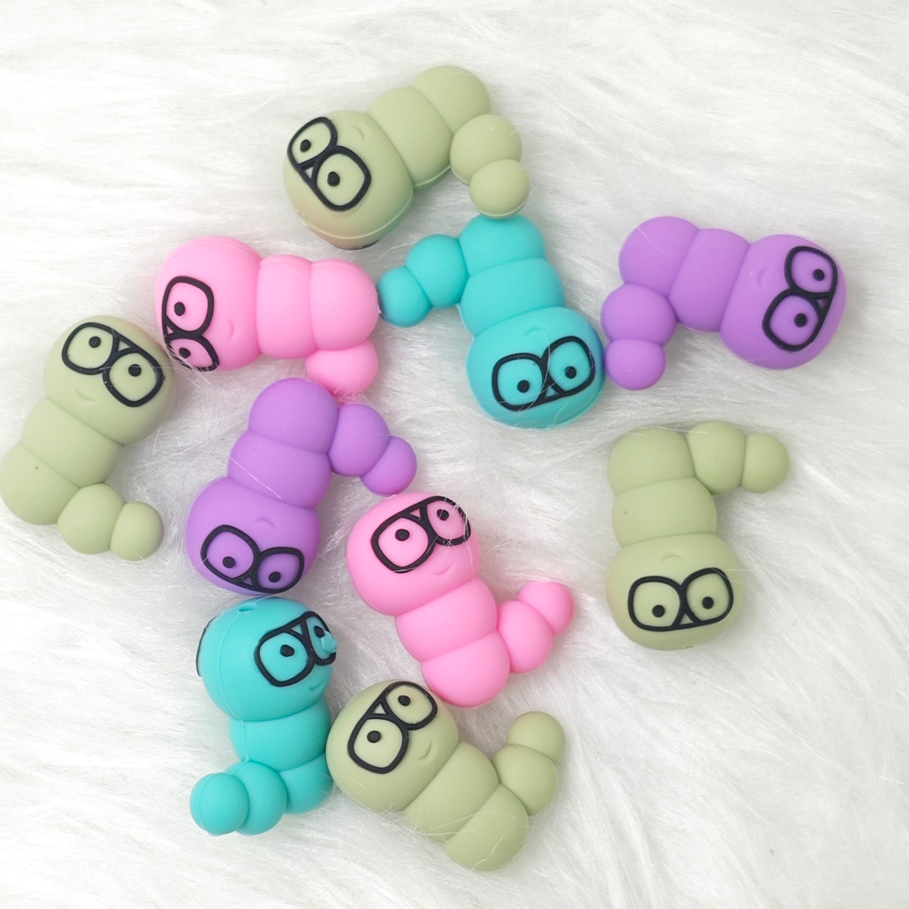 3D Bookworm Silicone Focal Beads Wholesale, Teaching focal beads