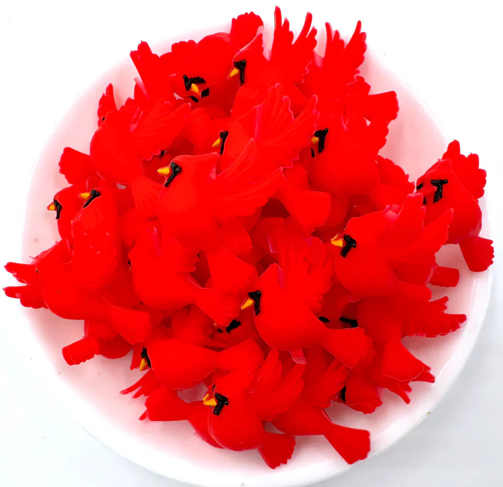 3D Cardinal Bird Silicone Focal Beads, Anima focal Beads