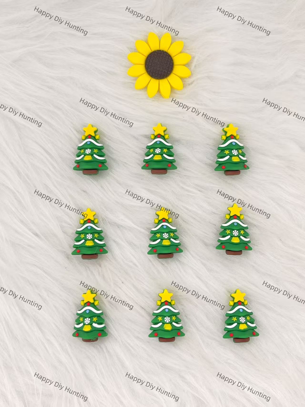 3D Christmas Tree Silicone Focal Beads Wholesale, silicone focal beads for pens