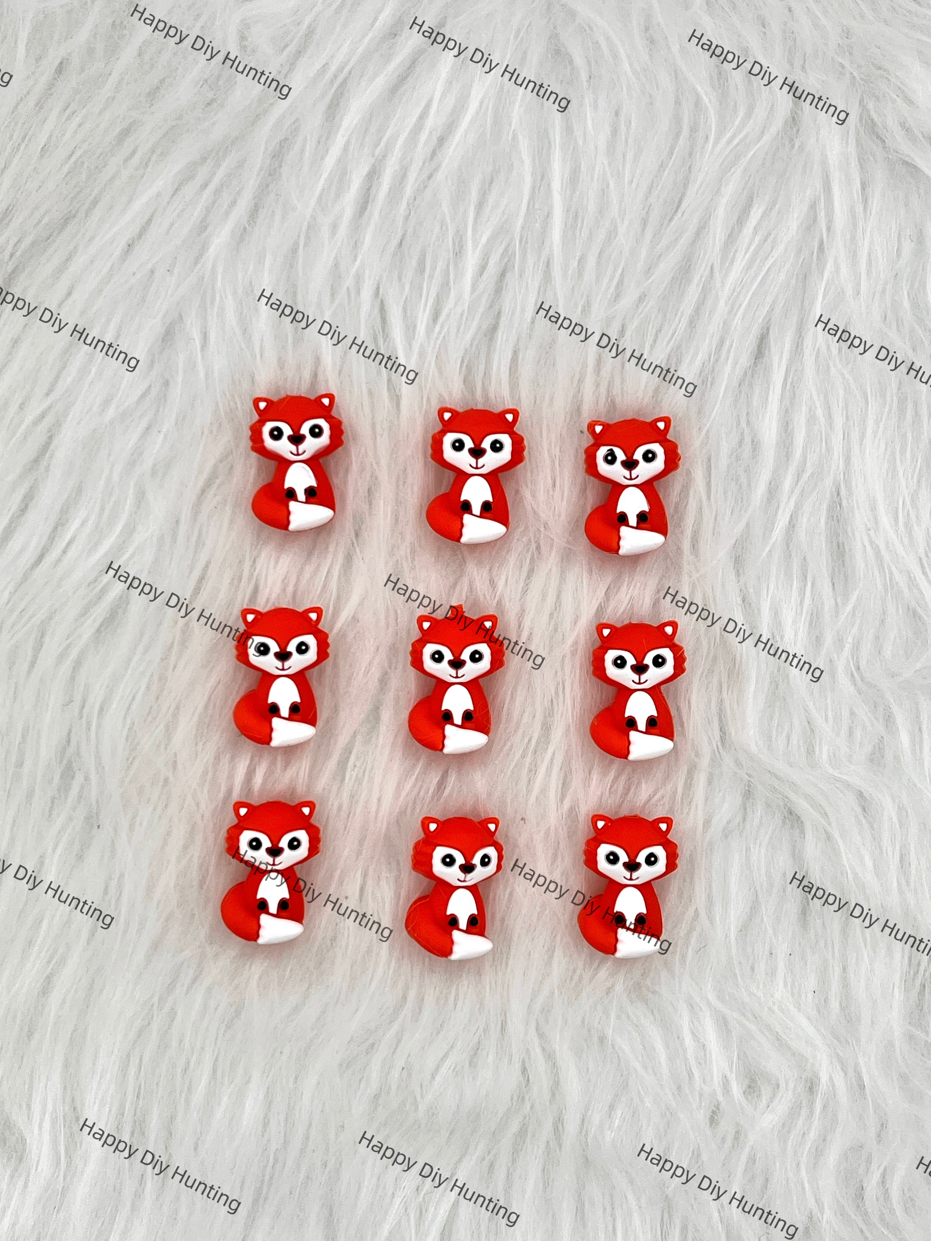 3D Clever Fox Silicone Focal Beads