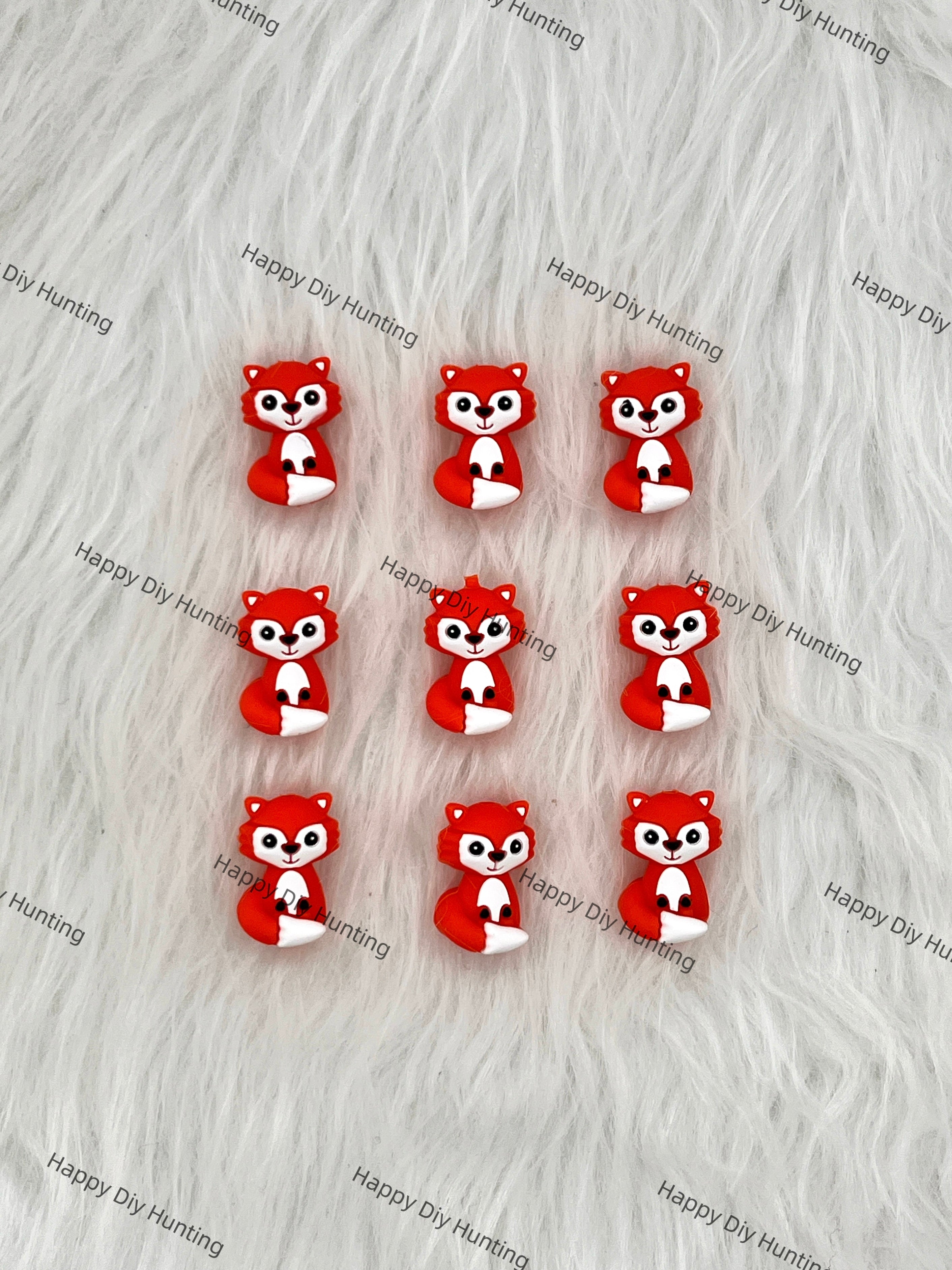 3D Clever Fox Silicone Focal Beads