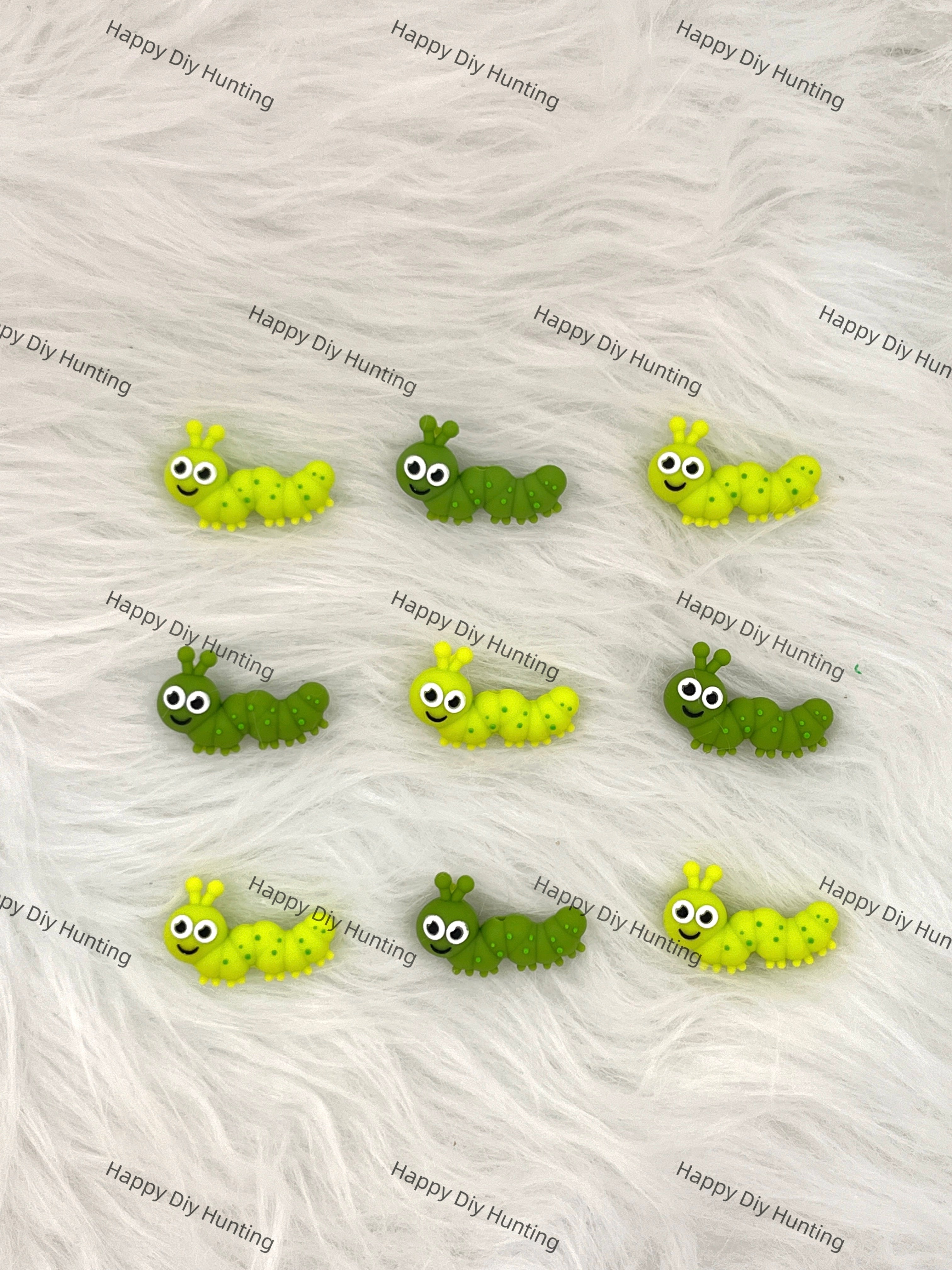 3D Cute Caterpillar Silicone Focal Beads