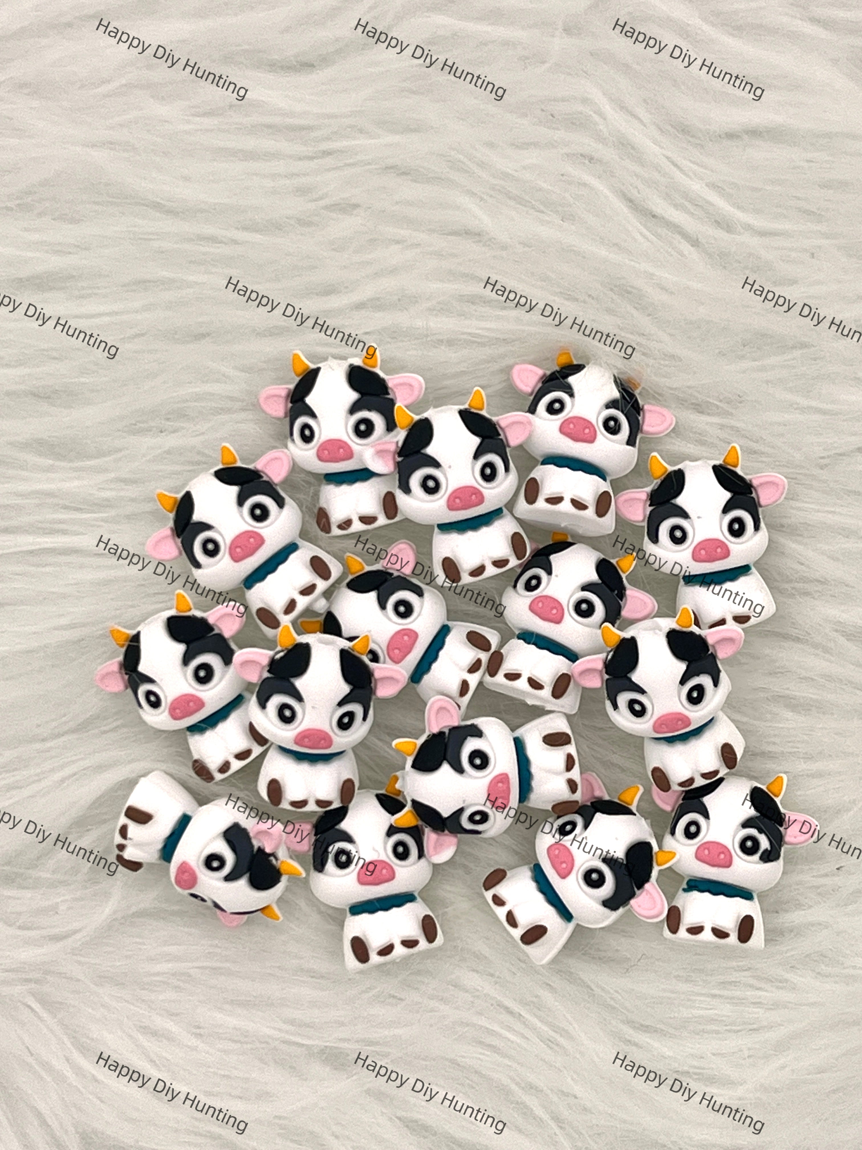 3D Cute Dairy Cow Silicone Focal Beads