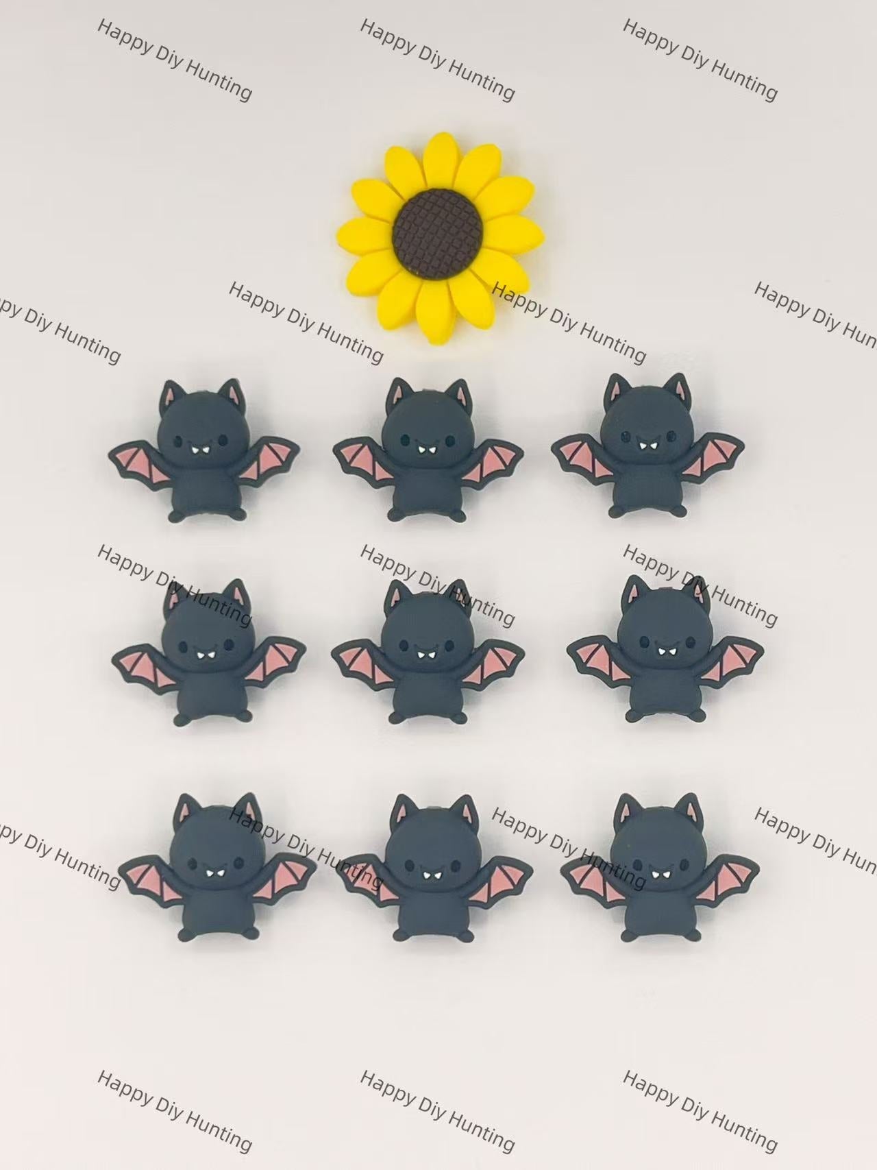 3D Cute Halloween Bat Silicone Focal Beads Wholesale, silicone focal beads for pens