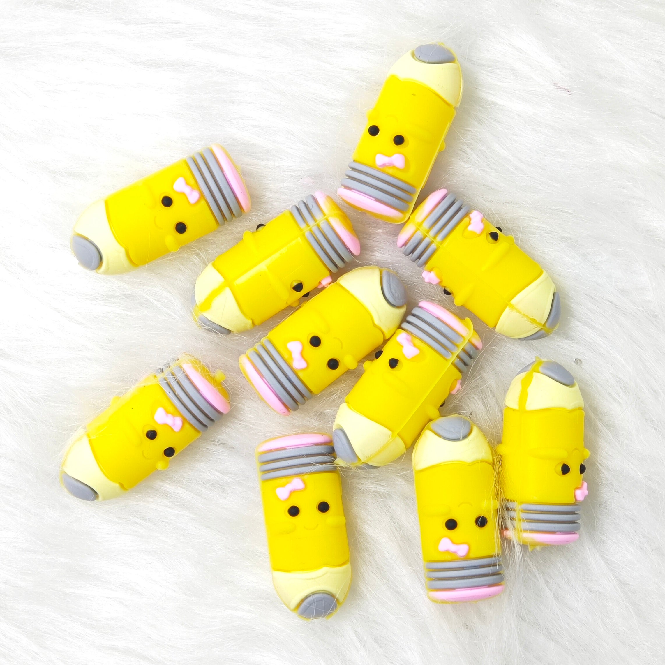 3D Cute Pencil Silicone Focal Beads Wholesale, Teaching Focal Beads