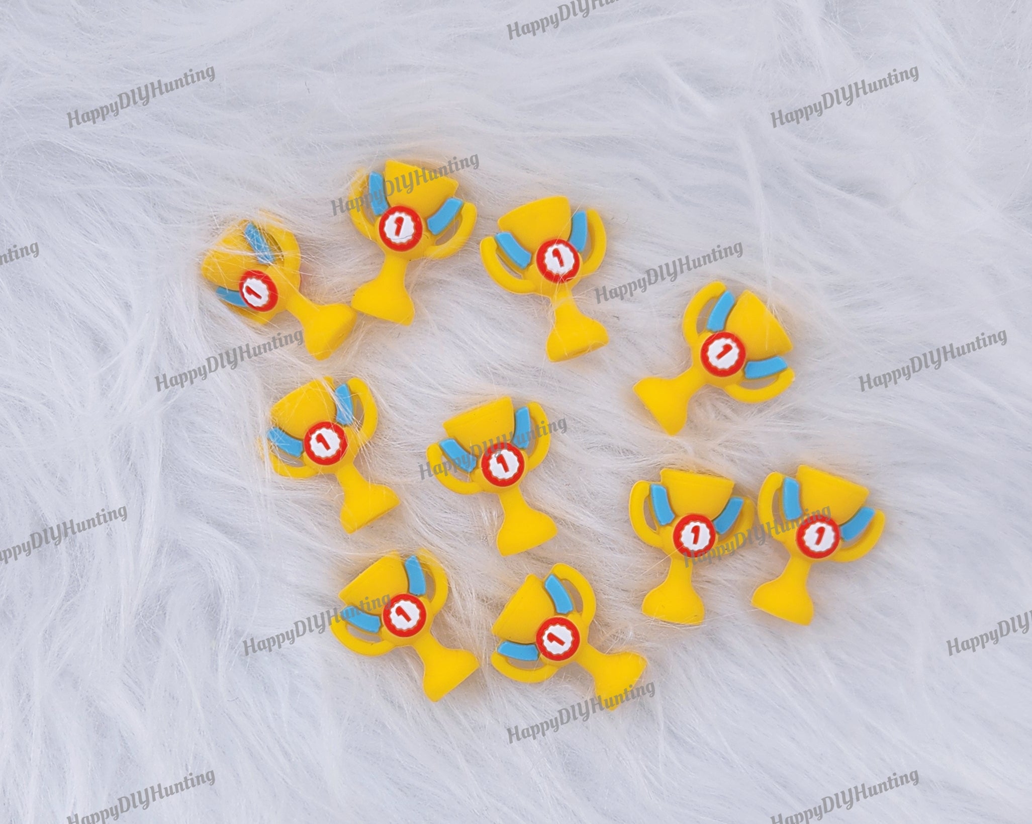 3D Golden Champion Cup Trophy No.1 Silicone Focal Beads