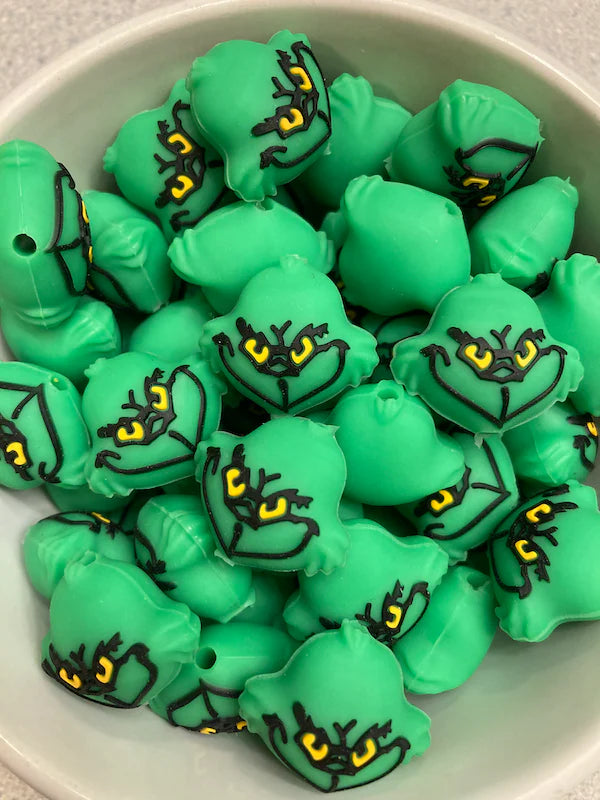 3D Green Guy Christmas Silicone Focal Beads Wholesale