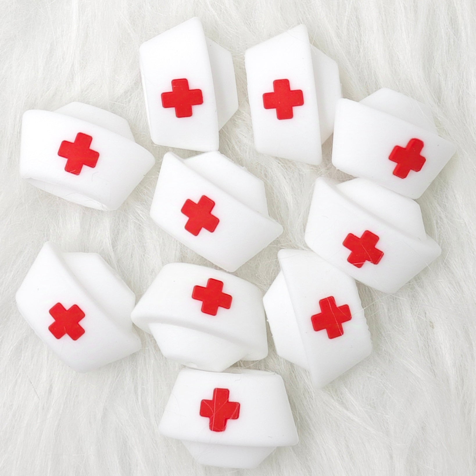 3D Nurse Hat Silicone Focal Beads Nurse Focal Beads Wholesale Beads for DIY