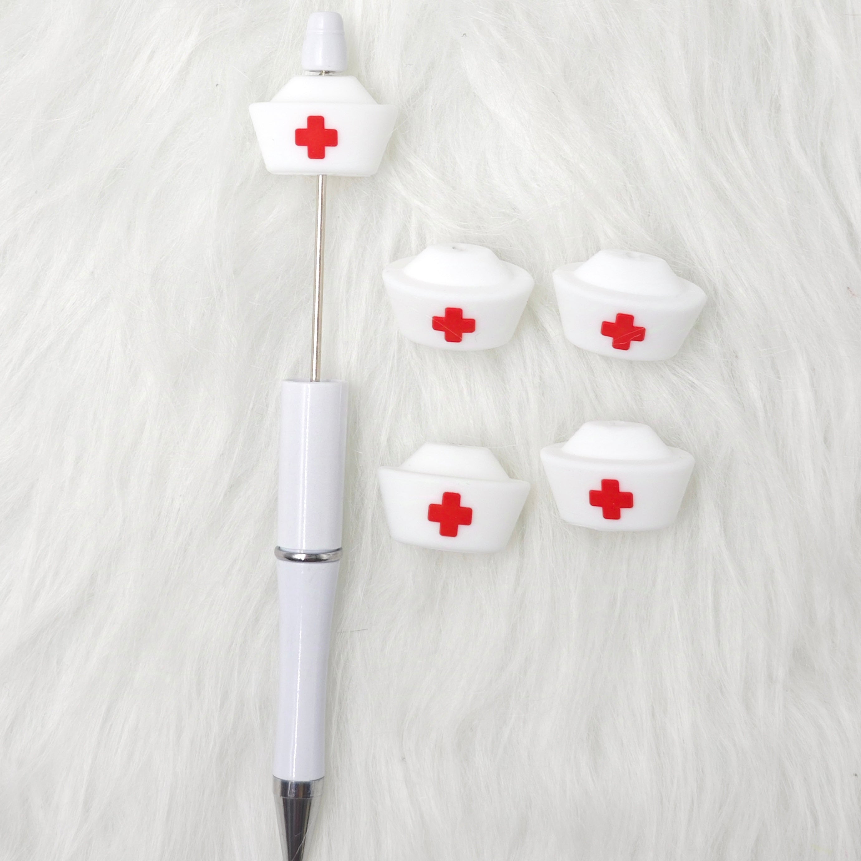 3D Nurse Hat Silicone Focal Beads Nurse Focal Beads Wholesale Beads for DIY