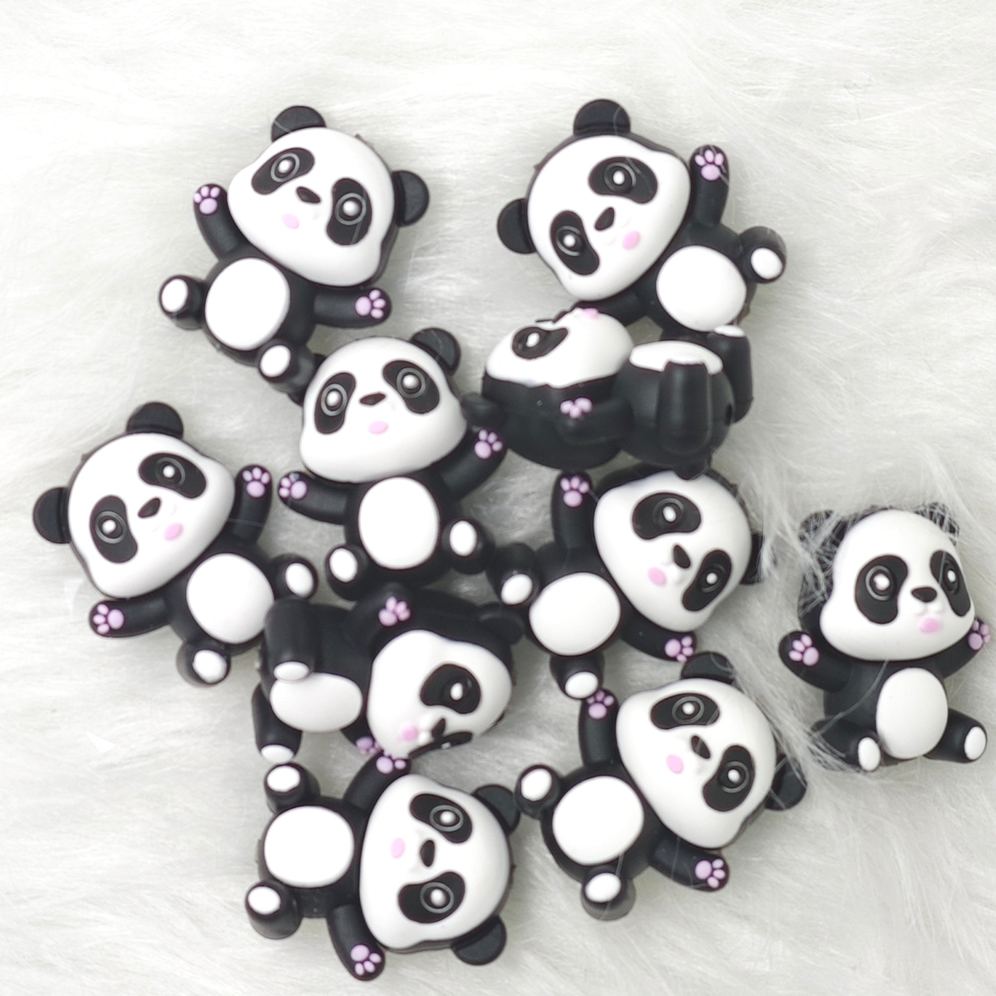 3D Panda Silicone Focal Beads Wholesale, Animal focal beads