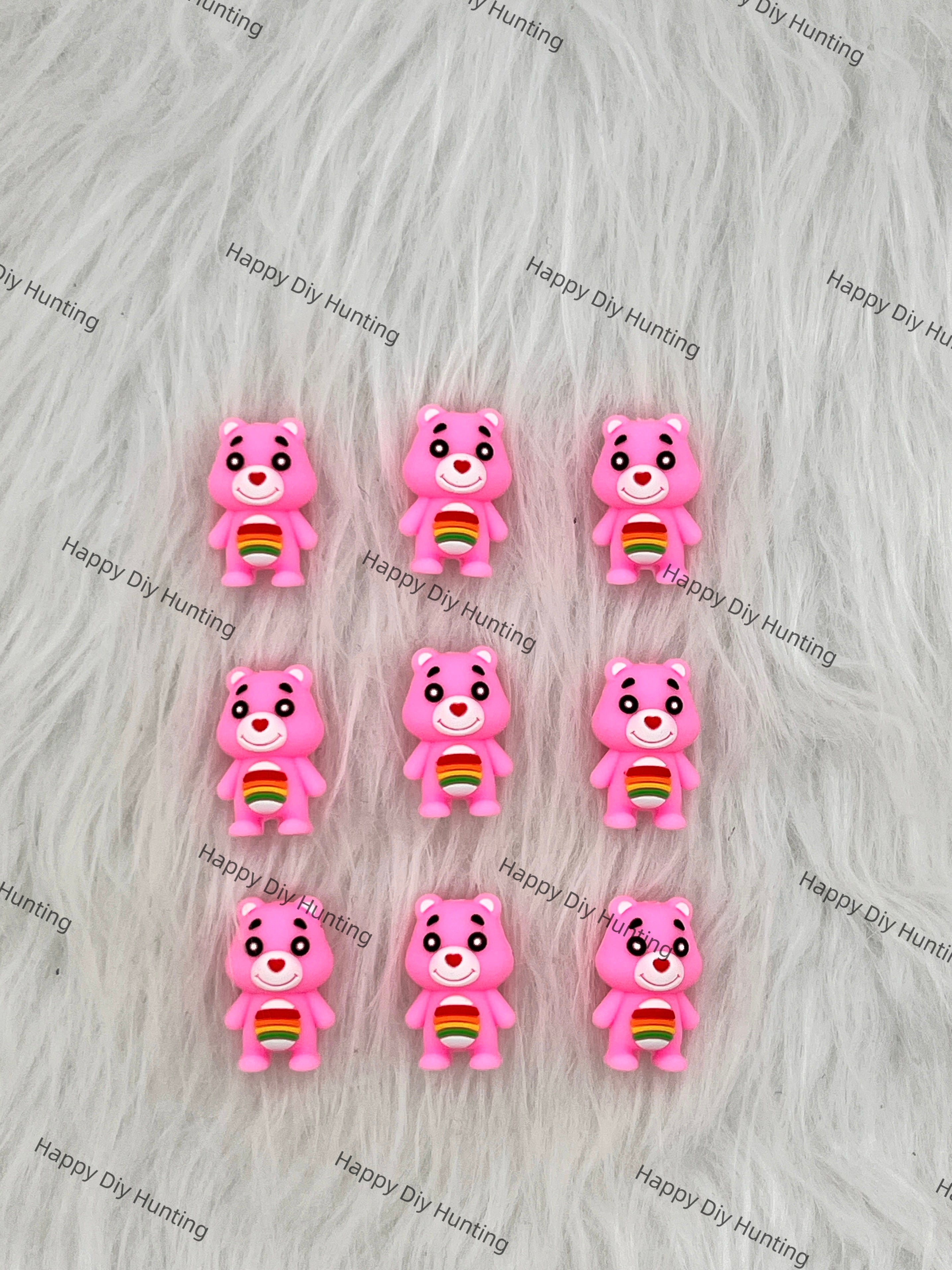 3D Pink Bear Silicone Focal Beads