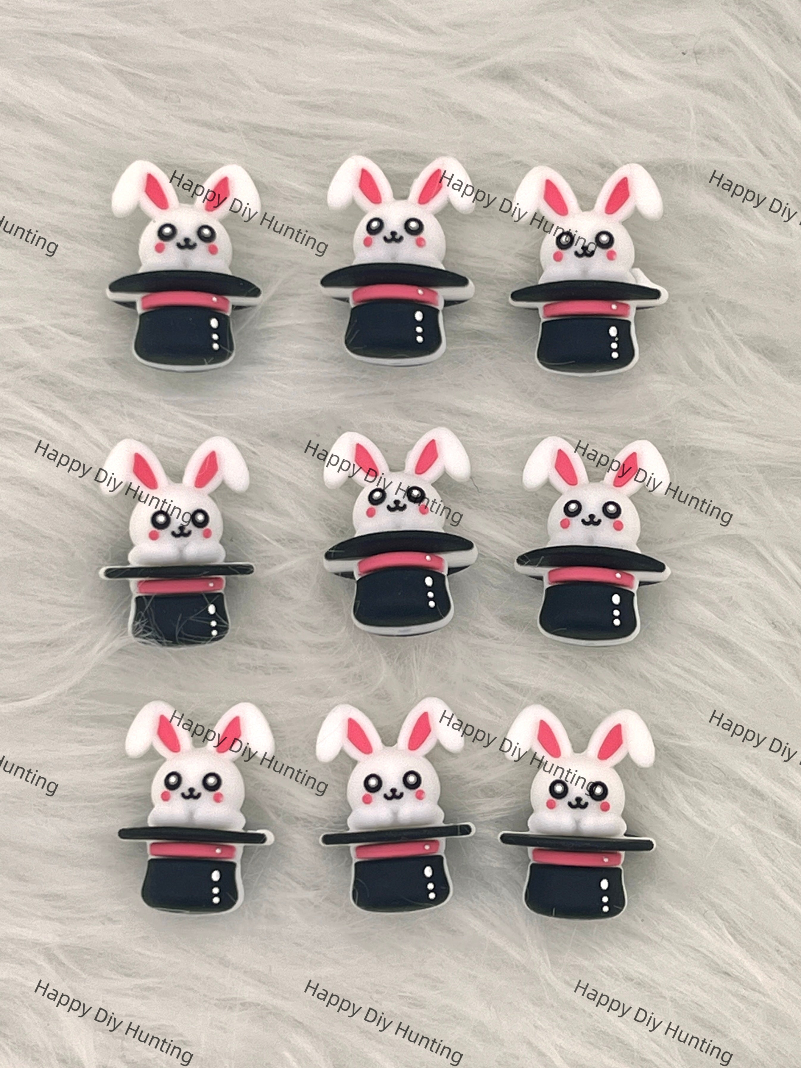 3D Pretty Magic Rabbit Silicone Focal Beads Wholesale, 3d Silicone focal beads