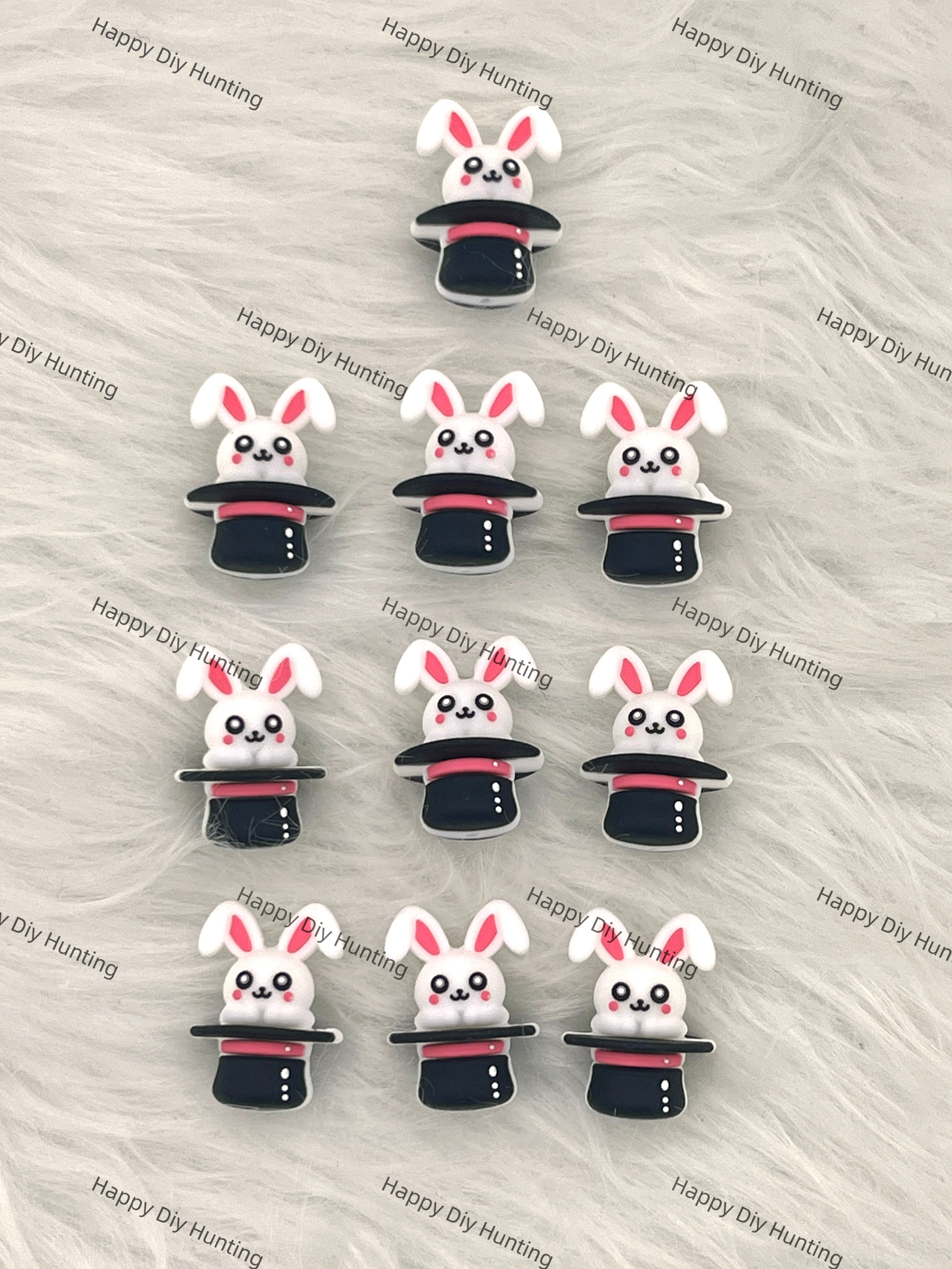 3D Pretty Magic Rabbit Silicone Focal Beads Wholesale, 3d Silicone focal beads