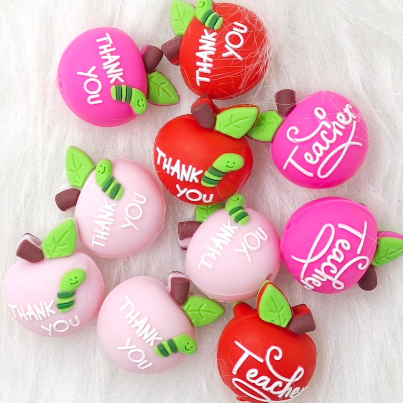 3D Teacher Apple Silicone Focal Beads