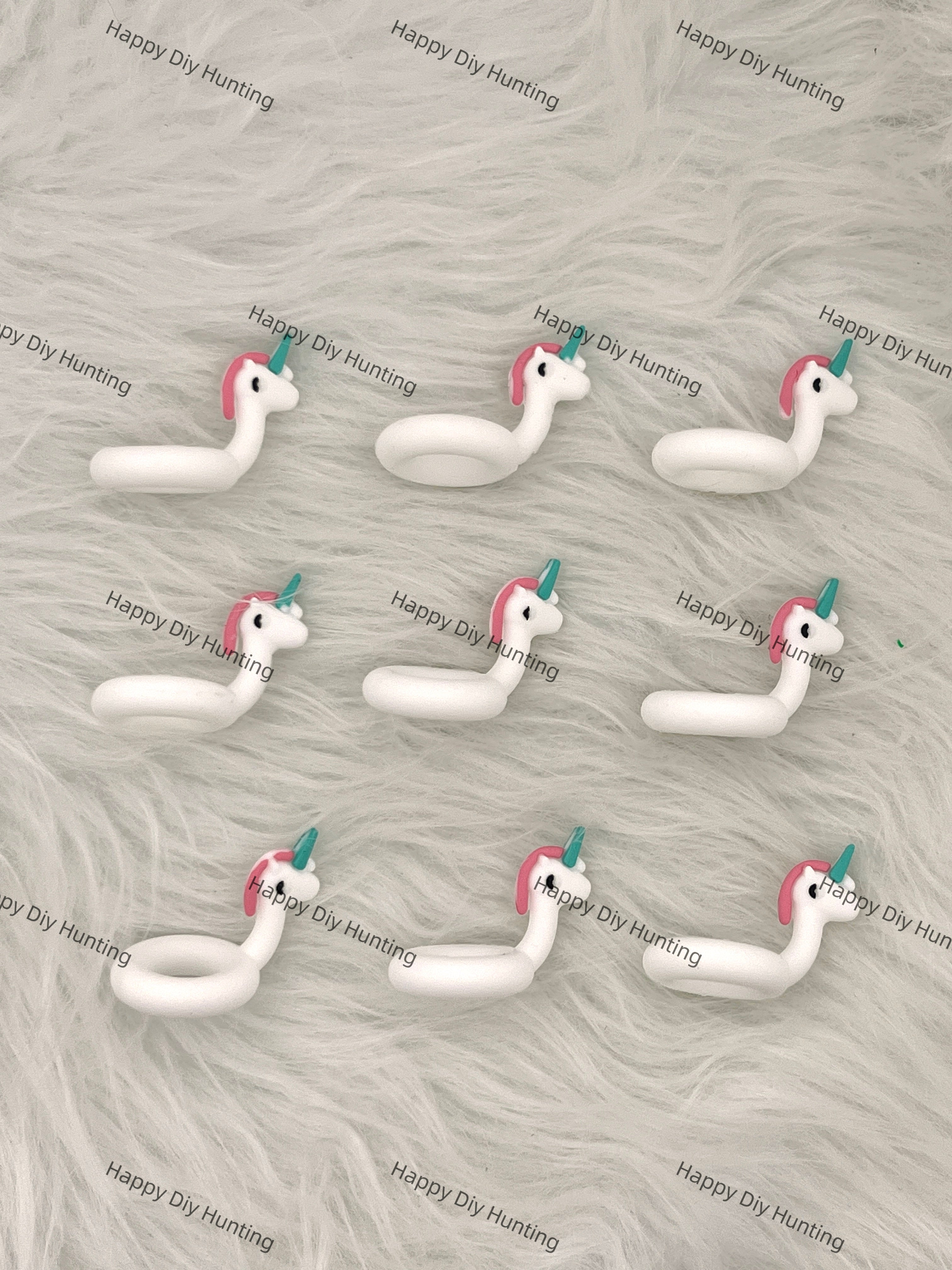 3D Unicorn Swimming Ring Silicone Focal Beads