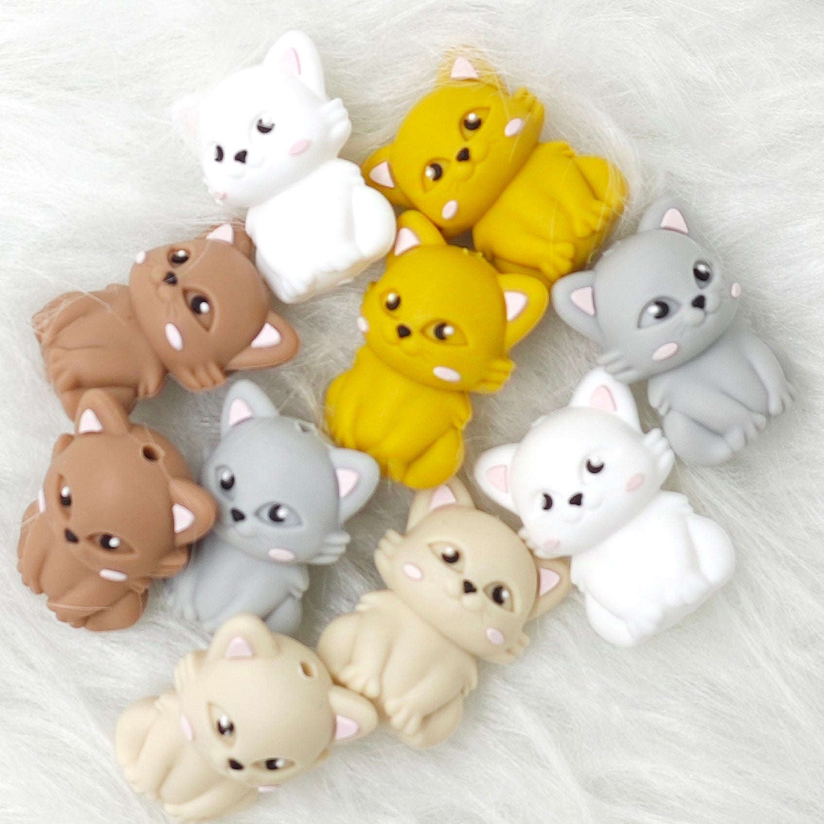 3D cat Silicone Focal Beads , Animal Shape Focal Beads