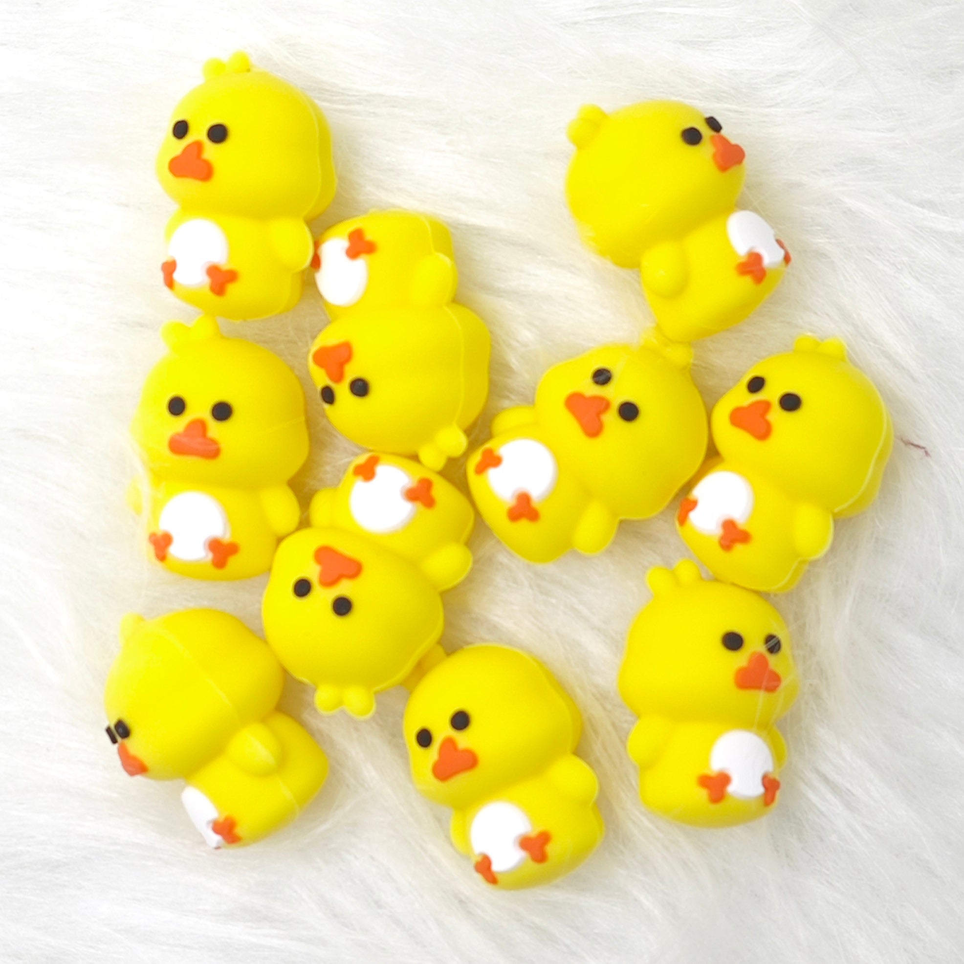 3D cute yellow duck Silicone Focal Beads Wholesale, animal focal beads