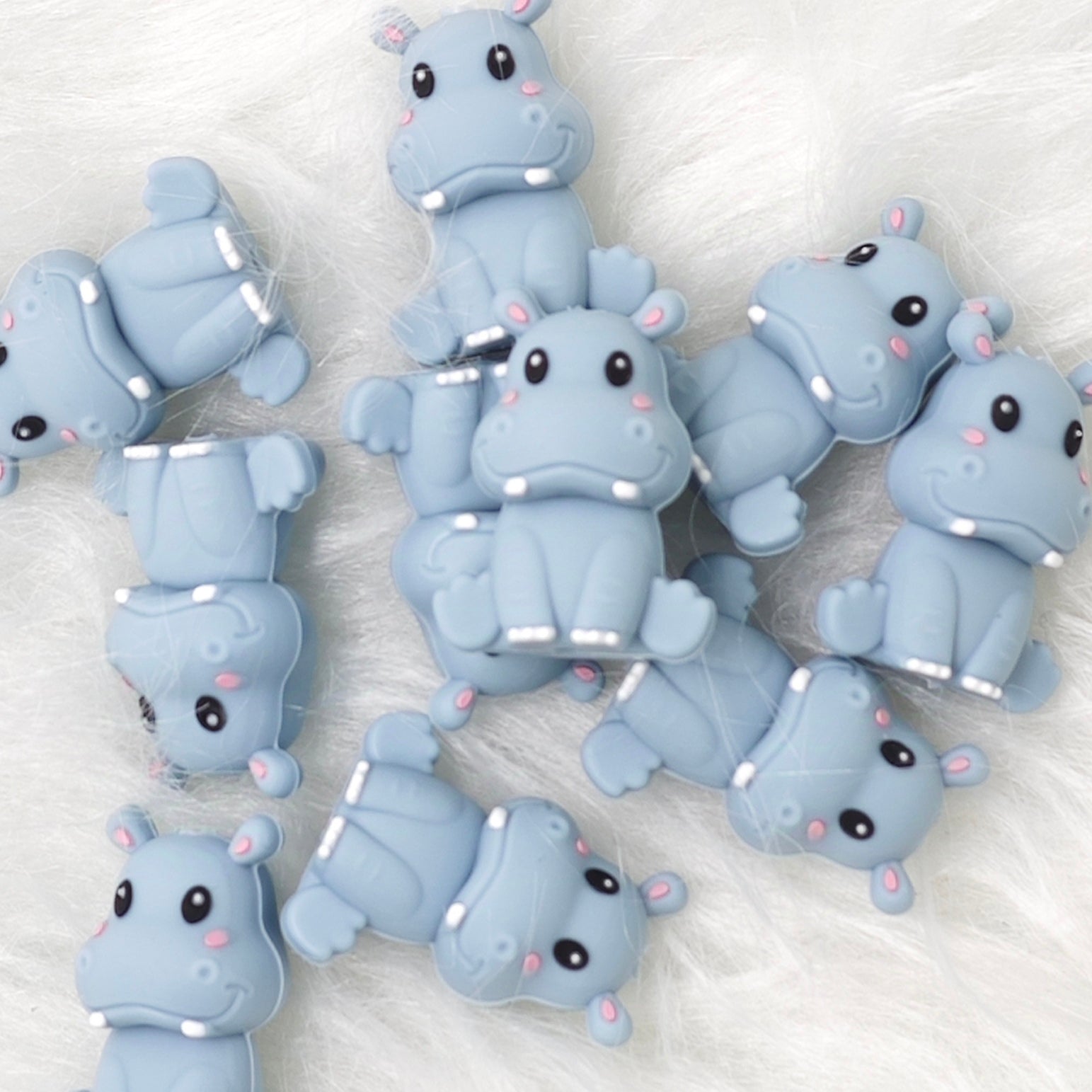 3D hippo Silicone Focal Beads, Animal Shape Focal  Beads