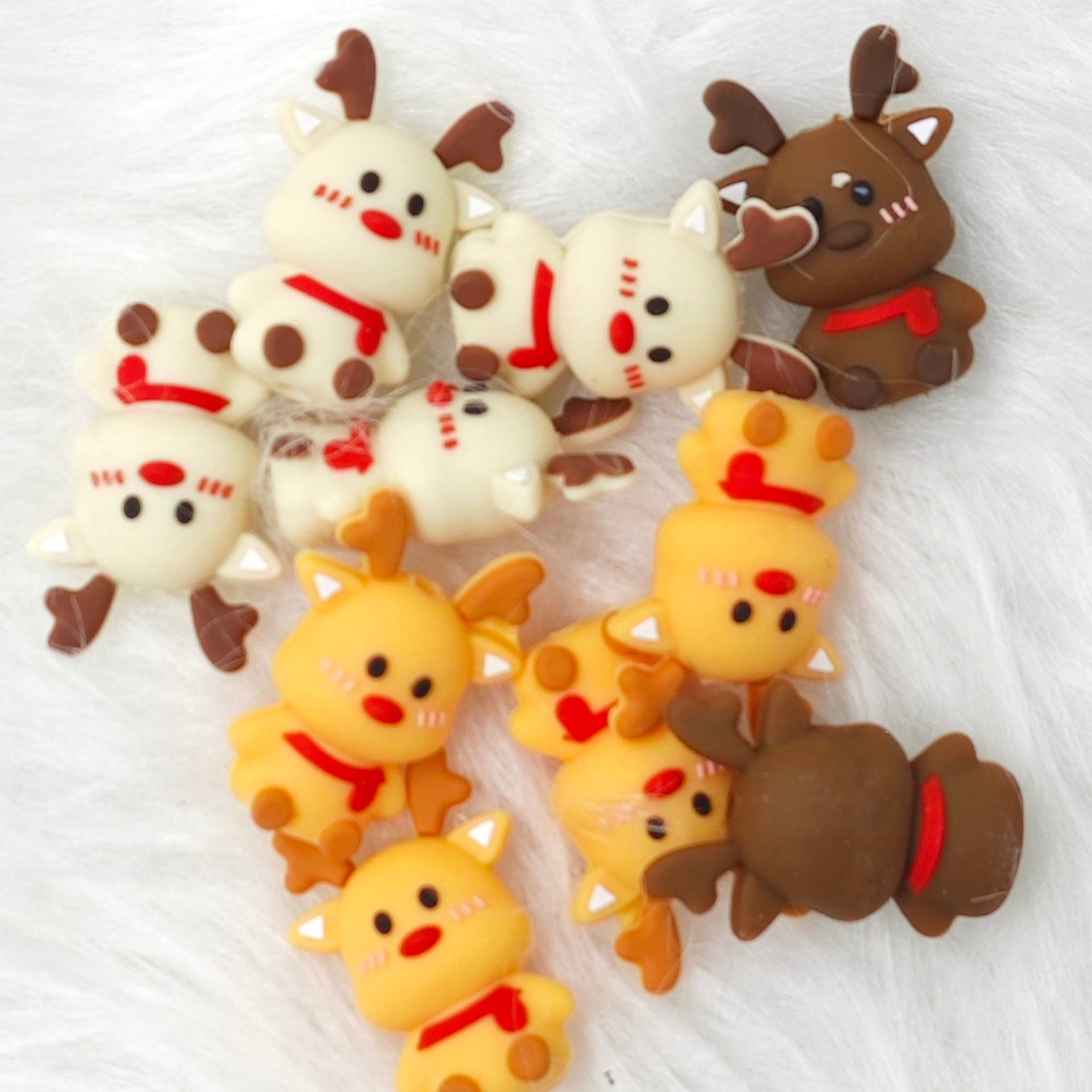 3D reindeer Christmas Silicone Focal Beads, Animal Shaped Beads