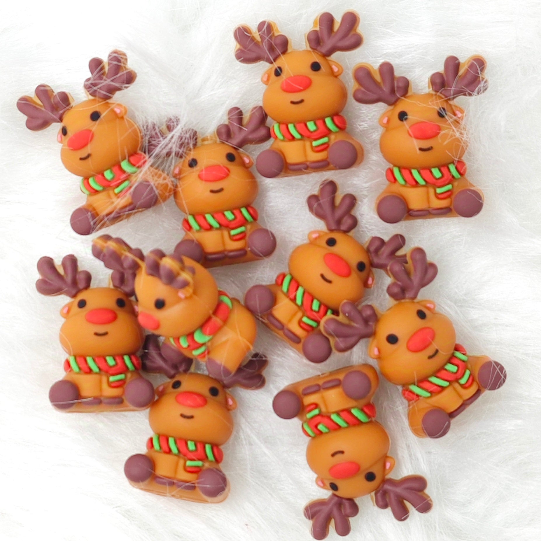 3D reindeer Christmas Silicone Focal Beads, Animal Shaped Beads