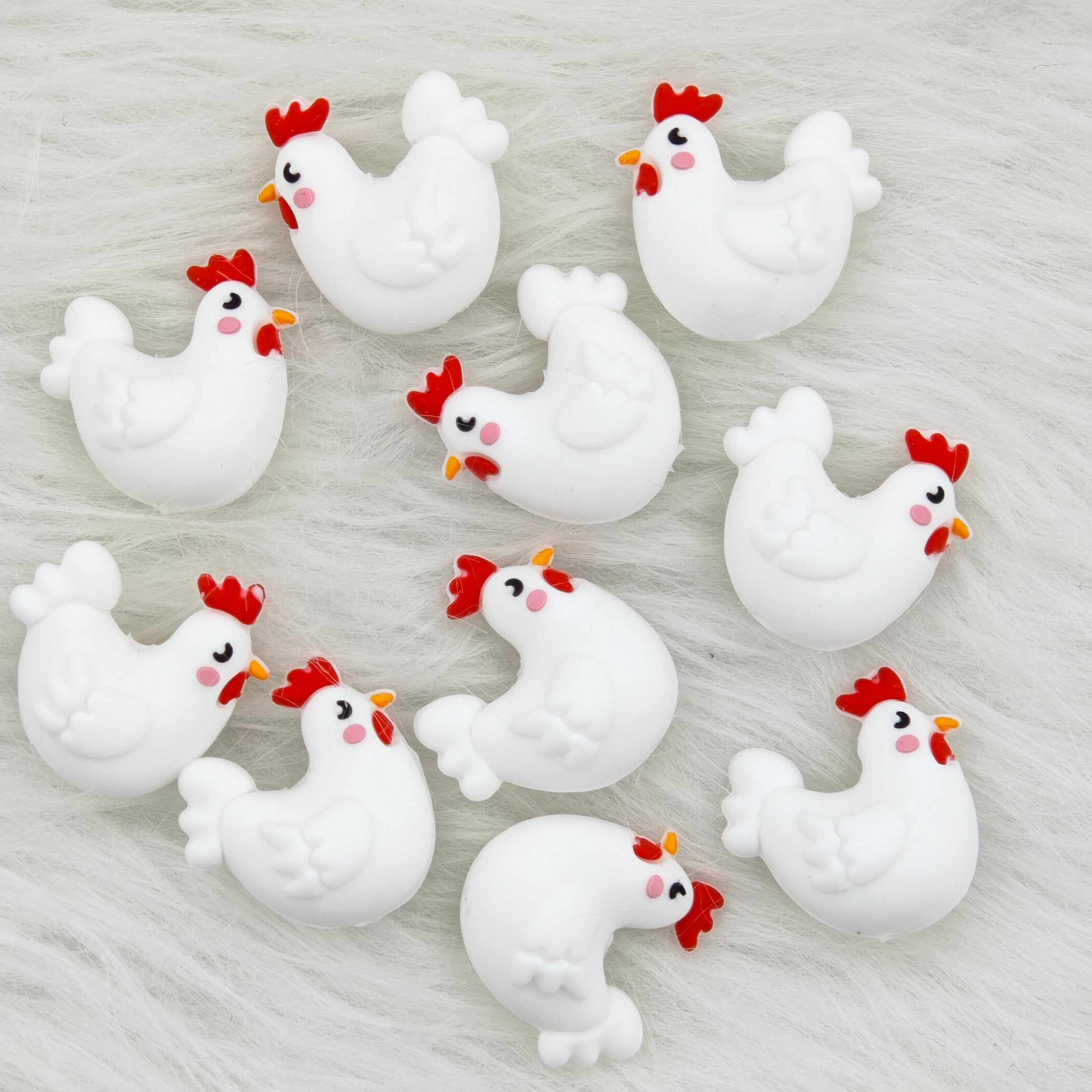 3D hens Silicone Focal  Beads Wholesale