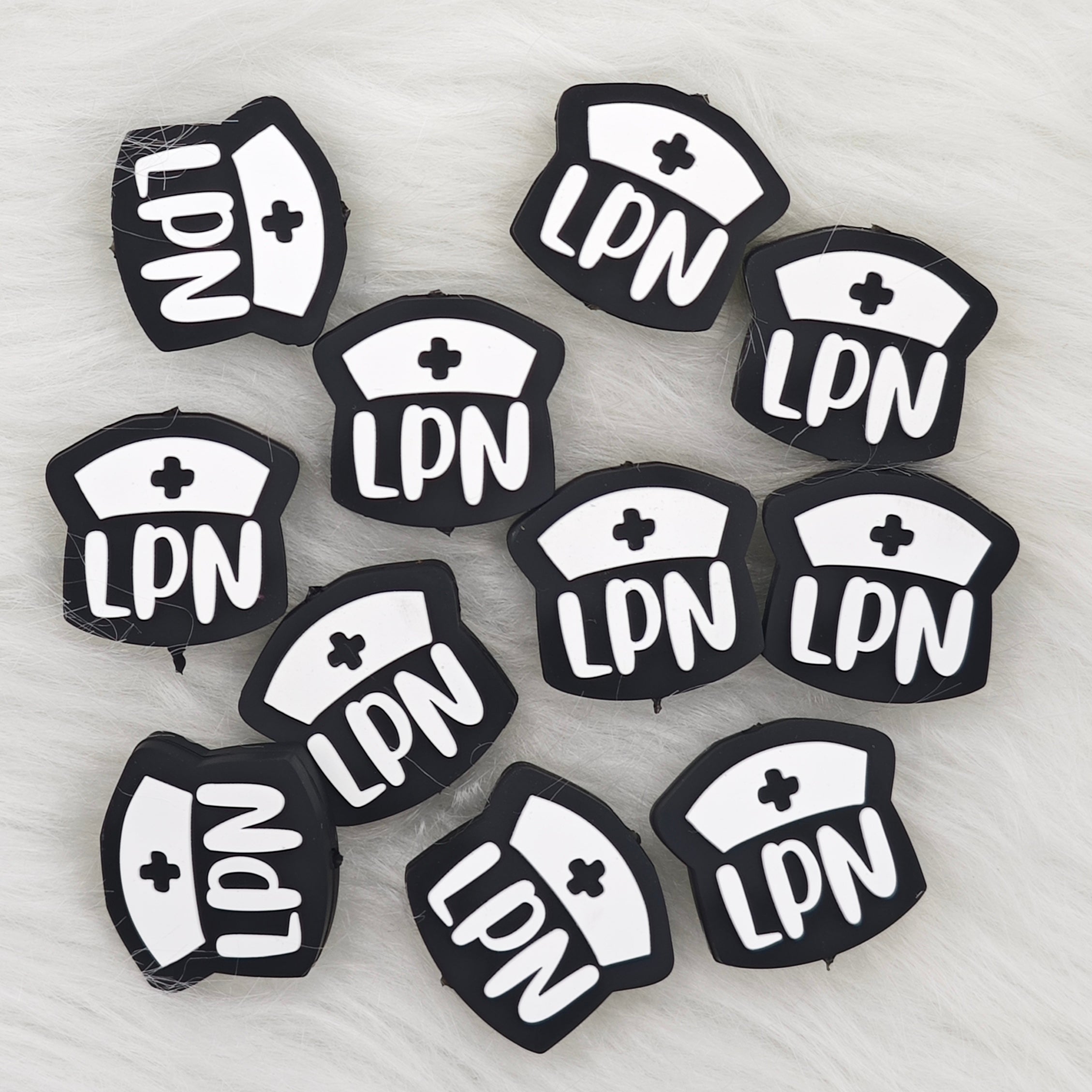 LPN Nurse Hat Silicone Focal Beads Wholesale Nurse Focal Beads DIY Job Gift