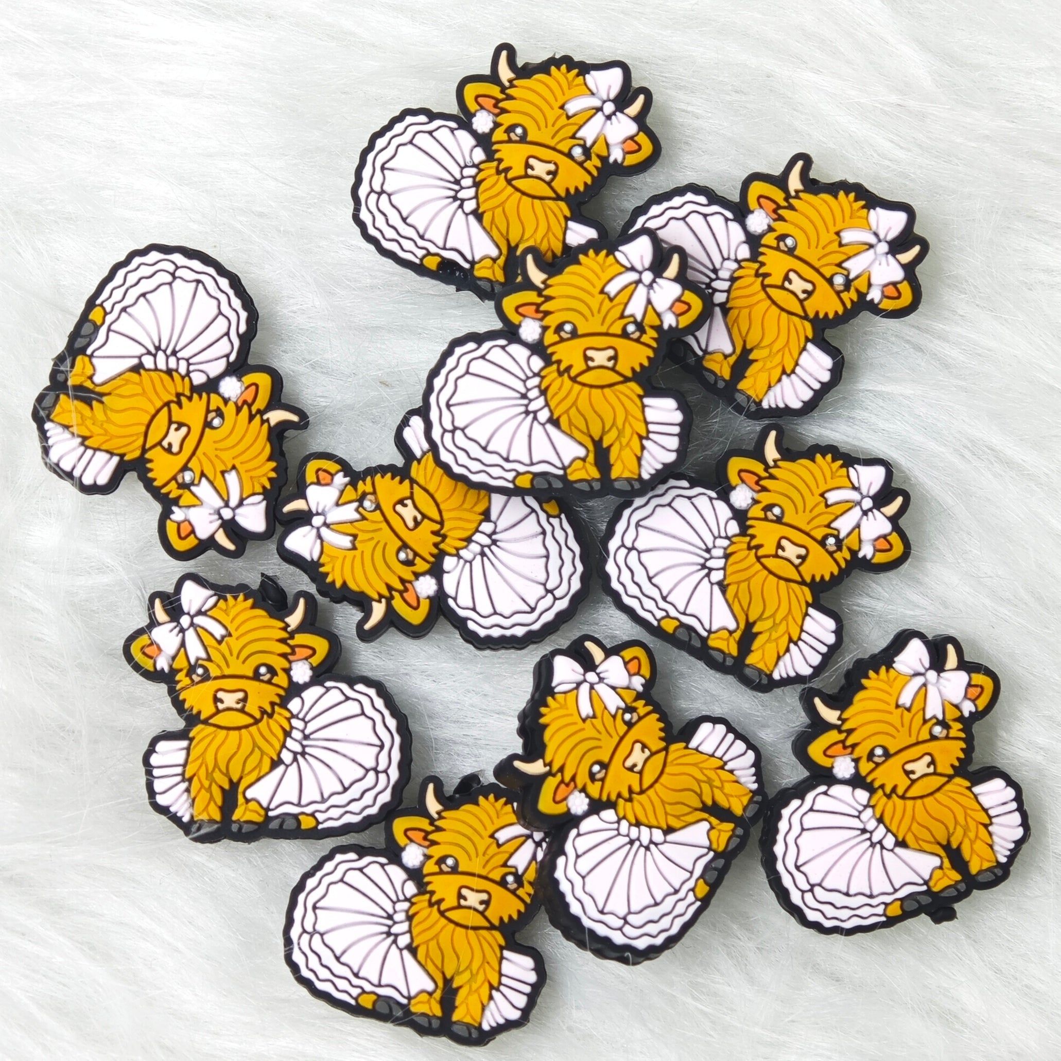 Cute highland cow Silicone Focal Beads, animal focal beads